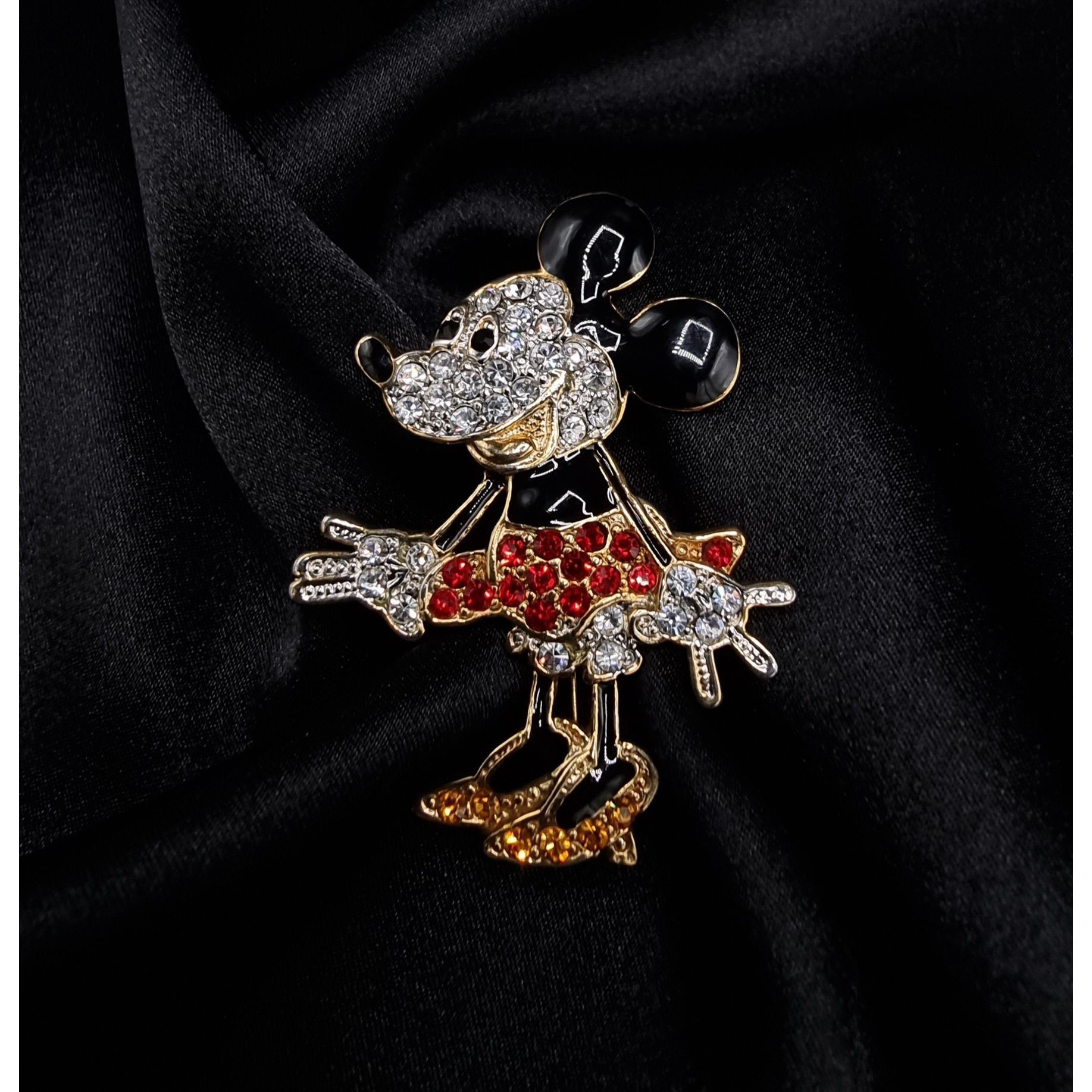 Disney Vintage 90s Disney Minnie Mouse Crystal Rhinestone Brooch Pi Size ONE SIZE - 2 Thumbnail
