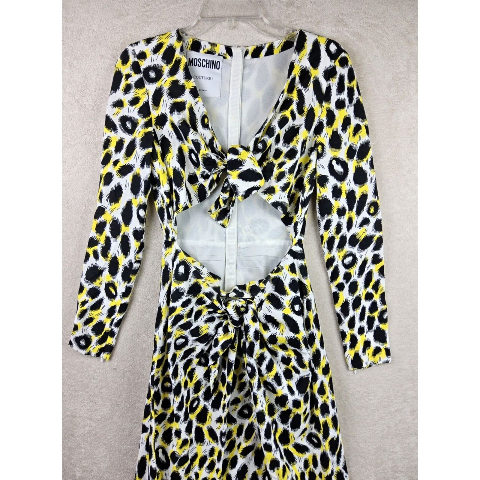 Moschino Moschino Couture Milano Long Sleeve Tie Front Open Midriff Dress Size 6 Multicolor Maxi Women Also Open Midi? Size M / US 6-8 / IT 42-44 - 4 Thumbnail