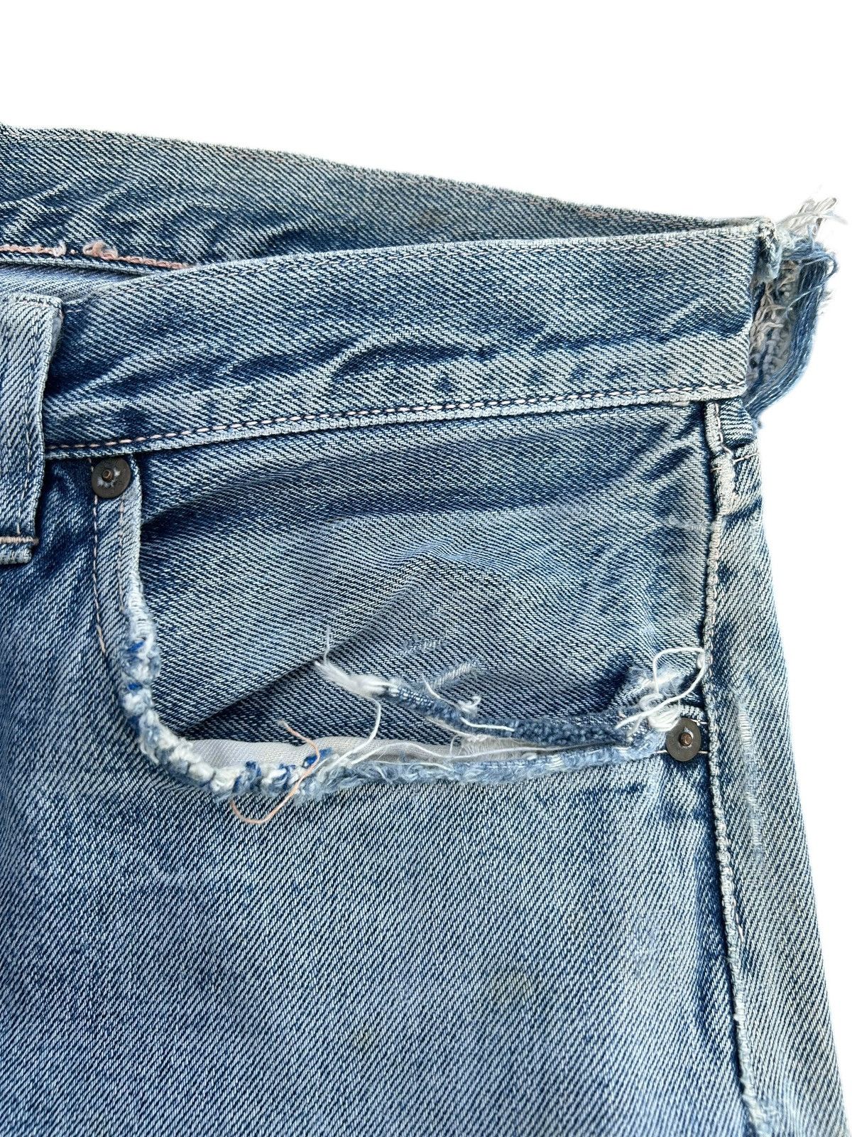 Kapital Thrashed Vintage Levis Big E Selvedge Denim Jeans Size US 34 / EU 50 - 6 Thumbnail