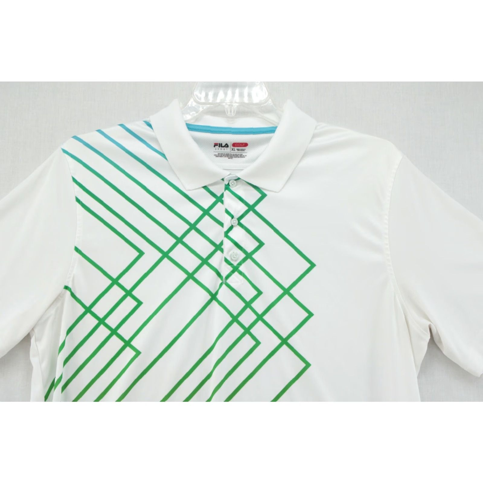 Fila FILA Performance Polo Golf Shirt Men's XL White Short Sleeve 3 Button Polo Shirt Golf Mens White XL Size US XL / EU 56 / 4 - 2 Thumbnail