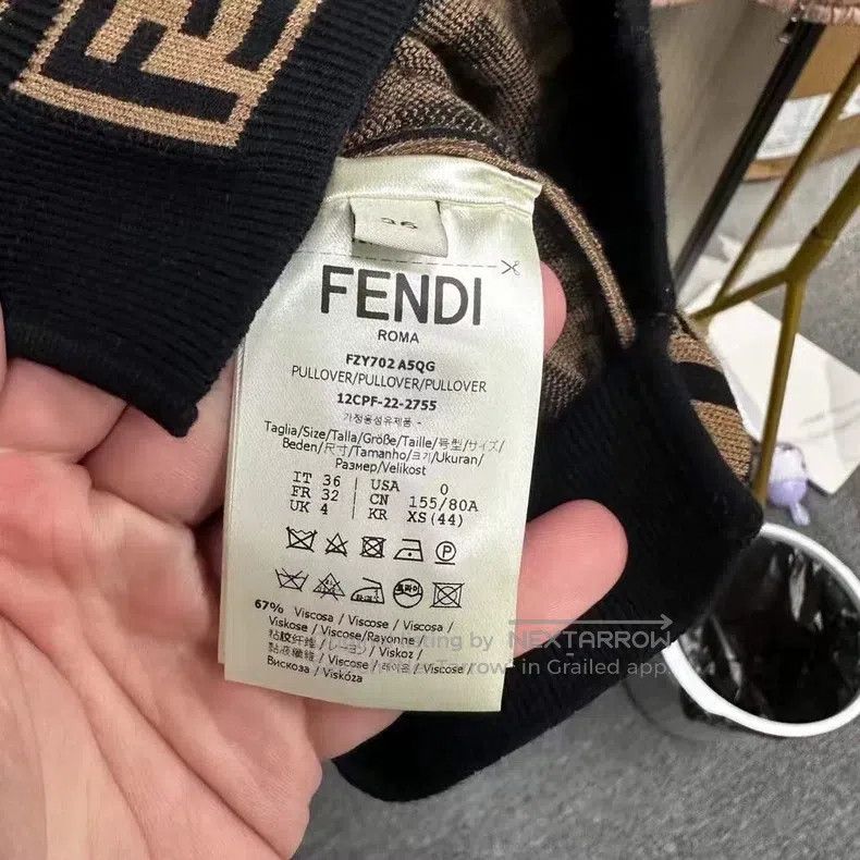Fendi Fendi Double F all-over print knitted short sleeve Size 4XL / US 24-26 - 4 Thumbnail