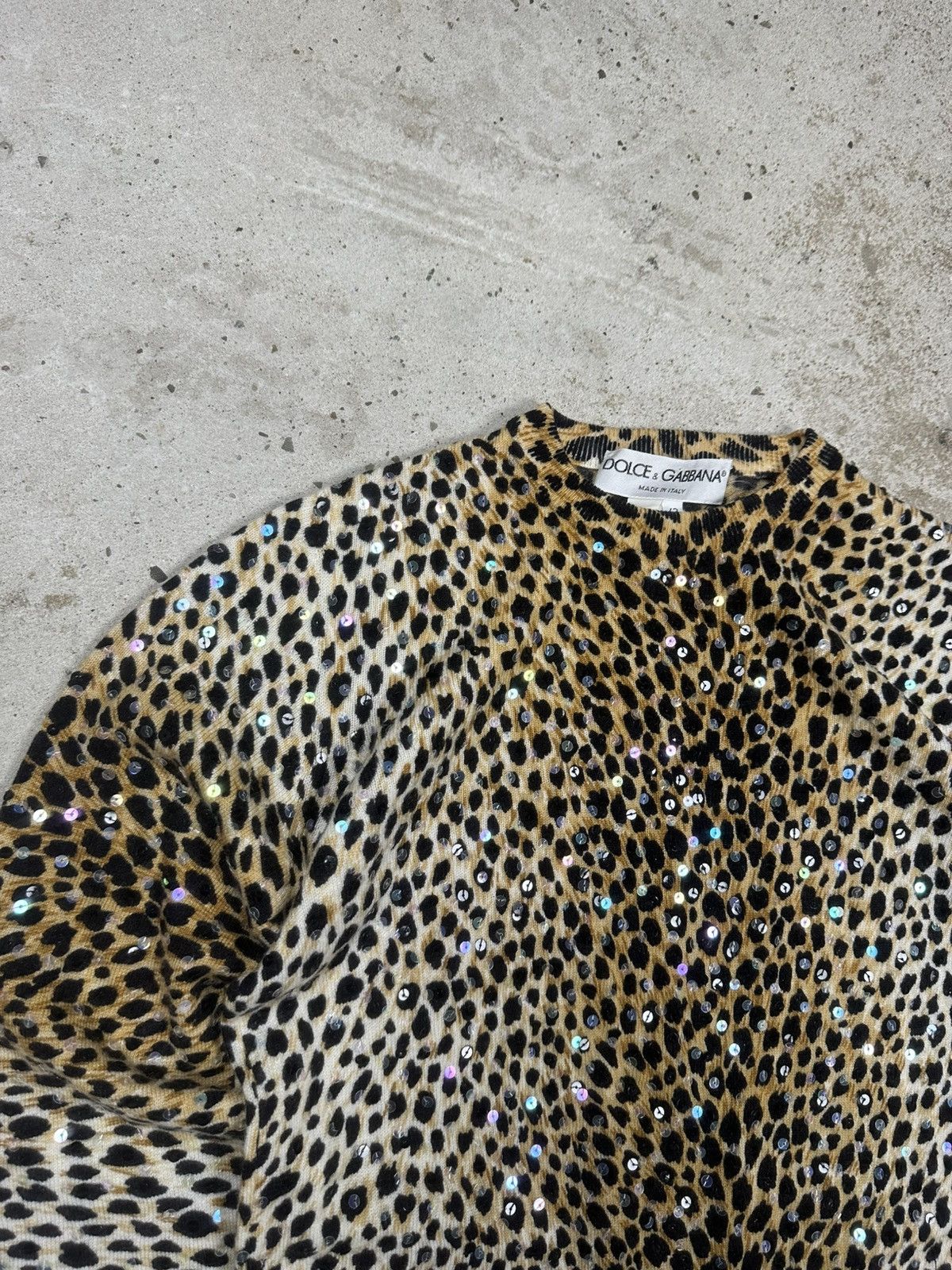 Dolce & Gabbana Vintage 90s Dolce & Gabbana Leopard Print Cashmere Sweater Size M / US 6-8 / IT 42-44 - 7 Thumbnail