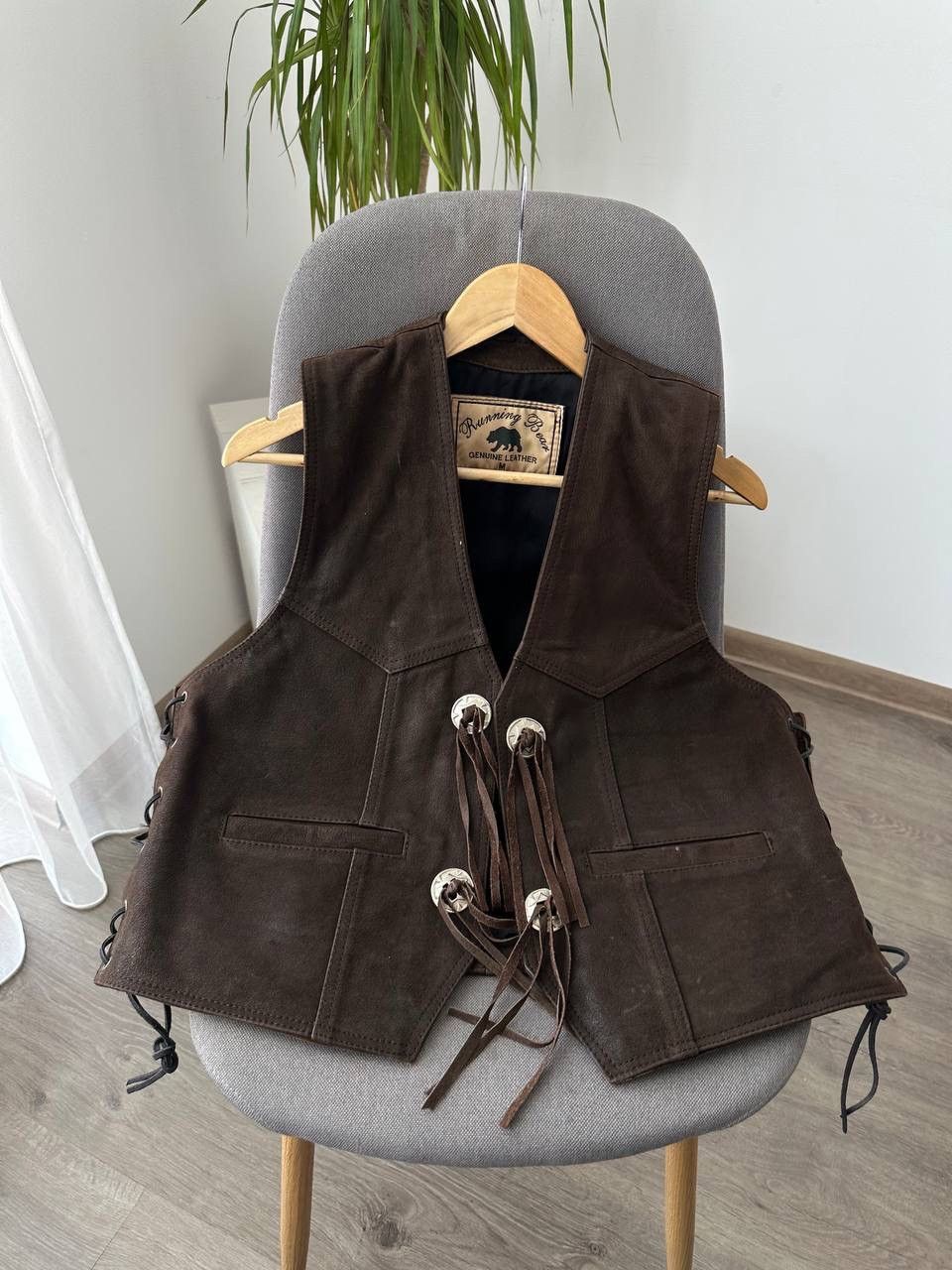 Genuine Leather × Vintage Vintage Genuine Leather Brown Cowboy West Jacket Size US M / EU 48-50 / 2 - 14 Thumbnail
