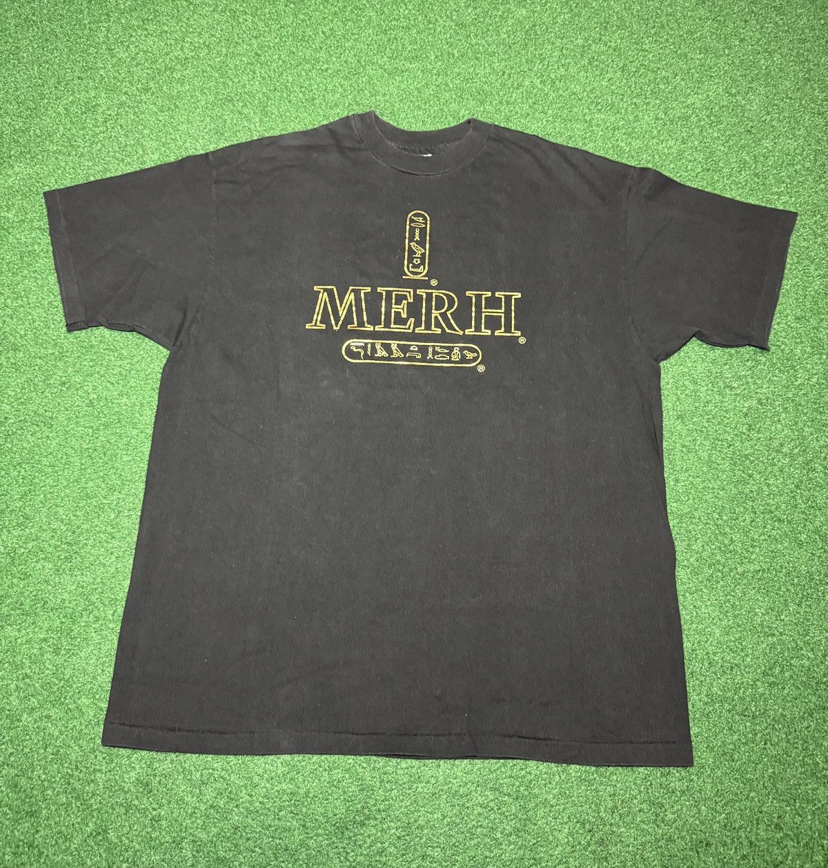 Vintage Egypt Hieroglyphics 90s Egyptian XL OVO Drake Gold T Shirt Size US XL / EU 56 / 4 - 1 Thumbnail