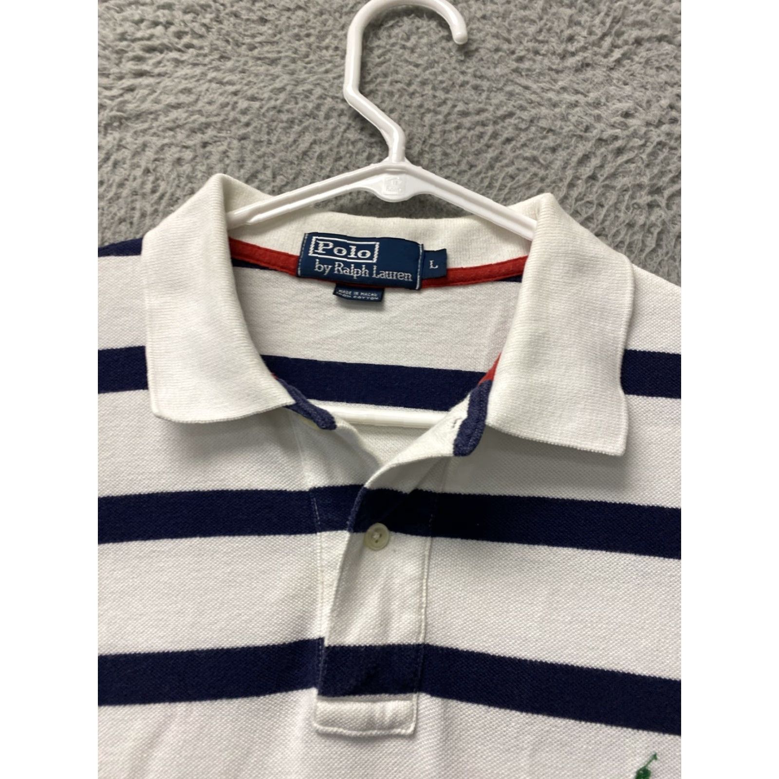 Polo Ralph Lauren Polo Ralph Lauren Polo Mens L White Striped Stretch /117-59 Size US L / EU 52-54 / 3 - 3 Thumbnail