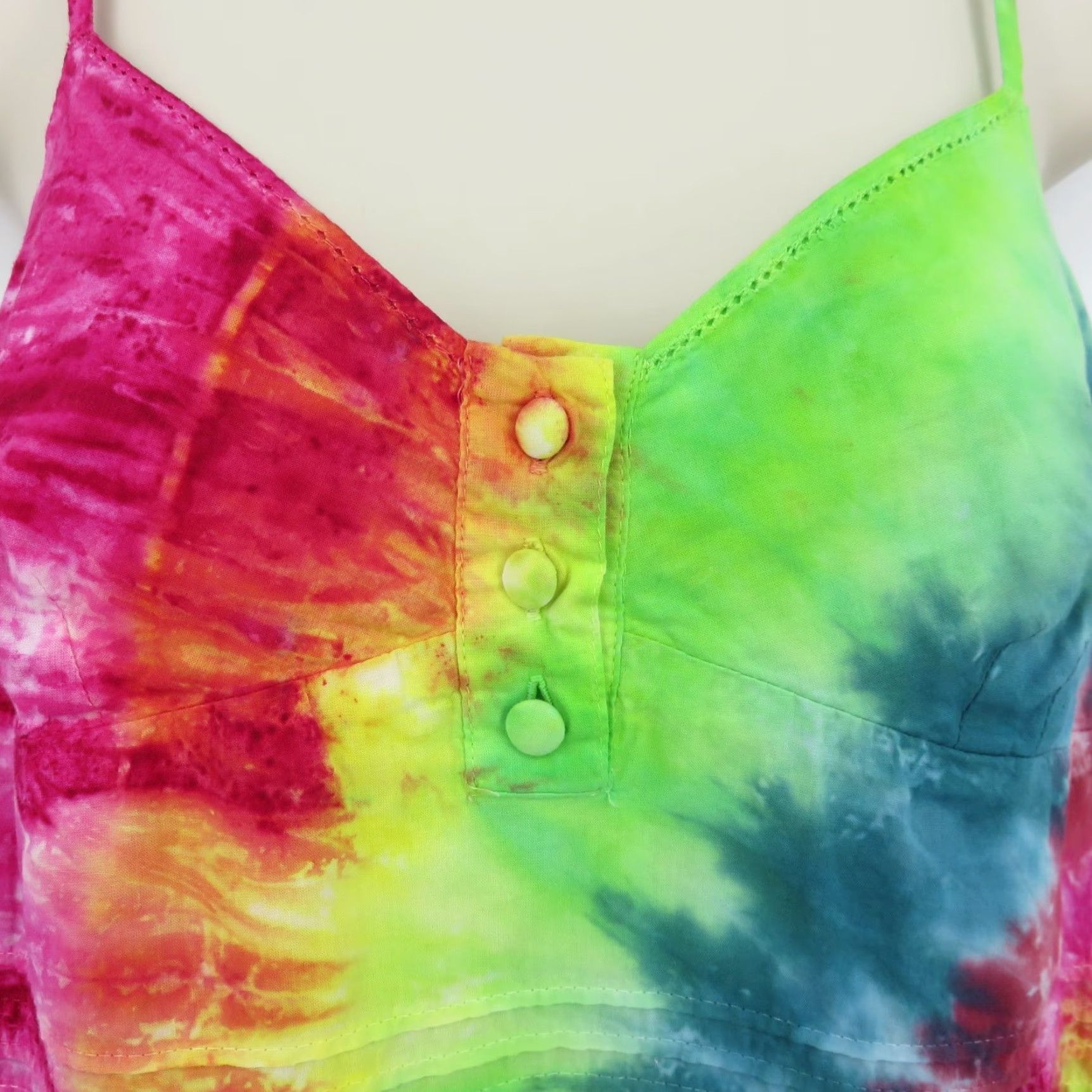 Mossimo Mossimo Supply Co Women Small Tie Dye Spaghetti Strap Tank Top Button Pleated Size S / US 4 / IT 40 - 3 Thumbnail