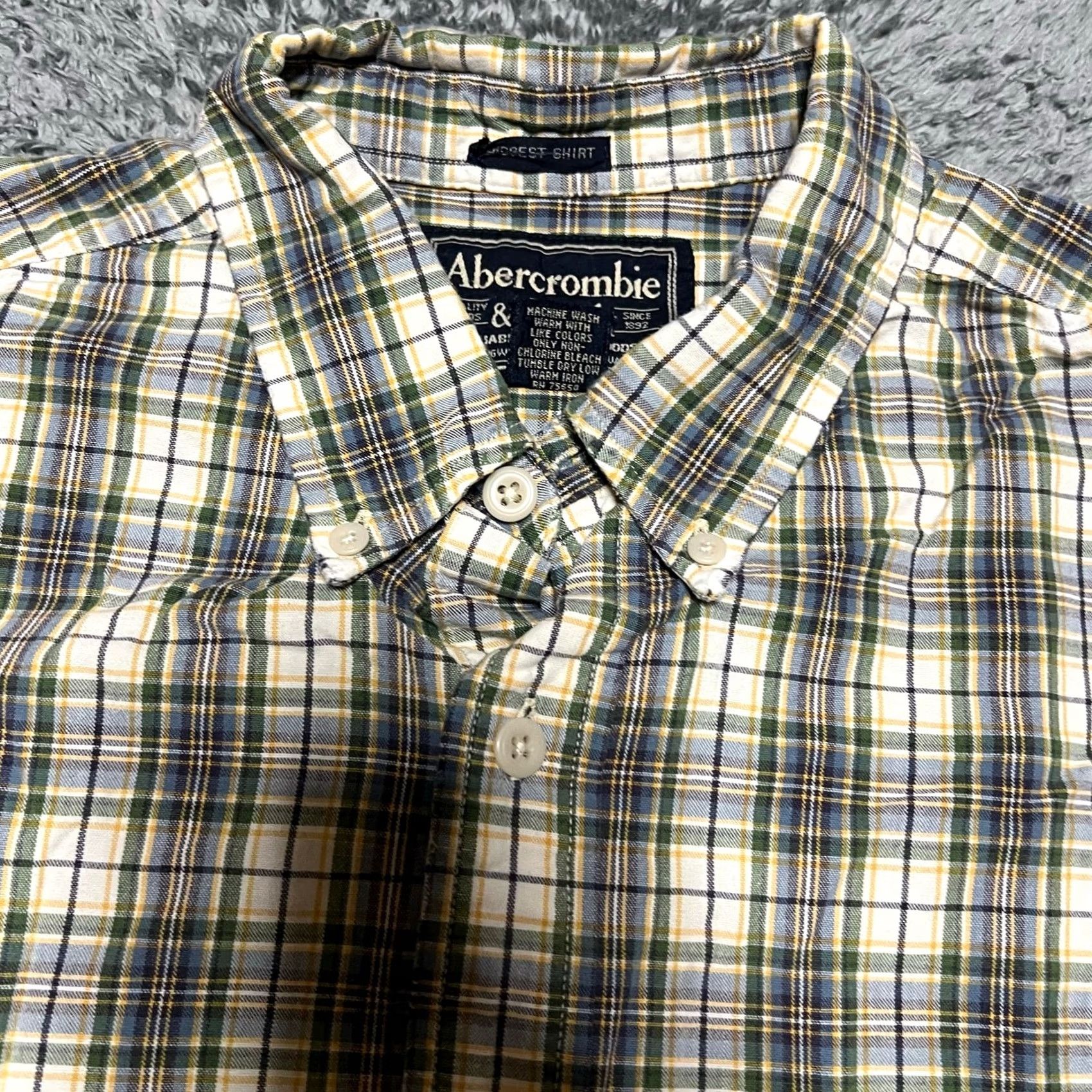Abercrombie & Fitch Abercrombie & Fitch Shirt Mens M Green Button Short Sleeve Biggest Size US M / EU 48-50 / 2 - 4 Thumbnail