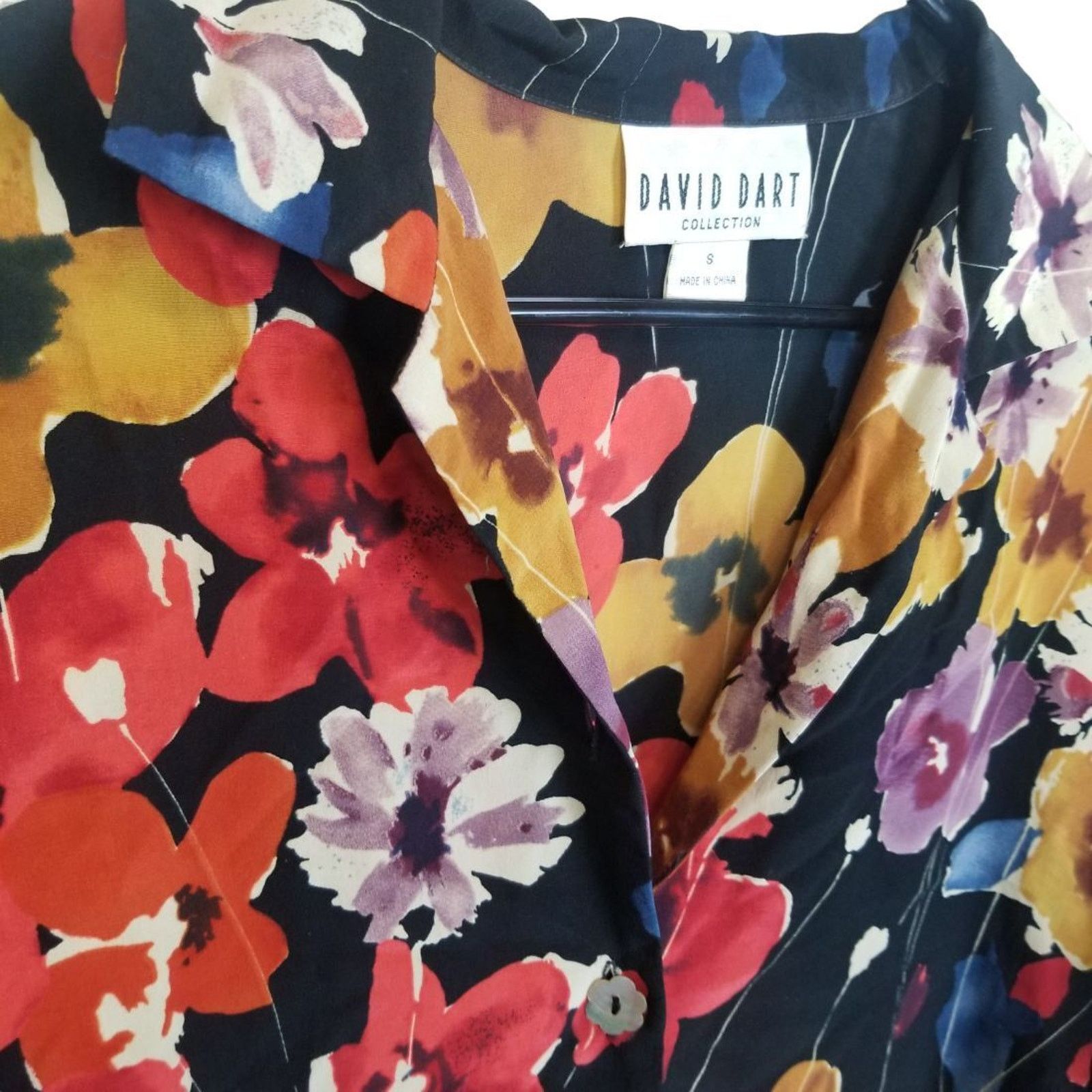 Vintage Vintage David Dart Womens 100% Silk Floral Blouse S Retro Size S / US 4 / IT 40 - 5 Thumbnail