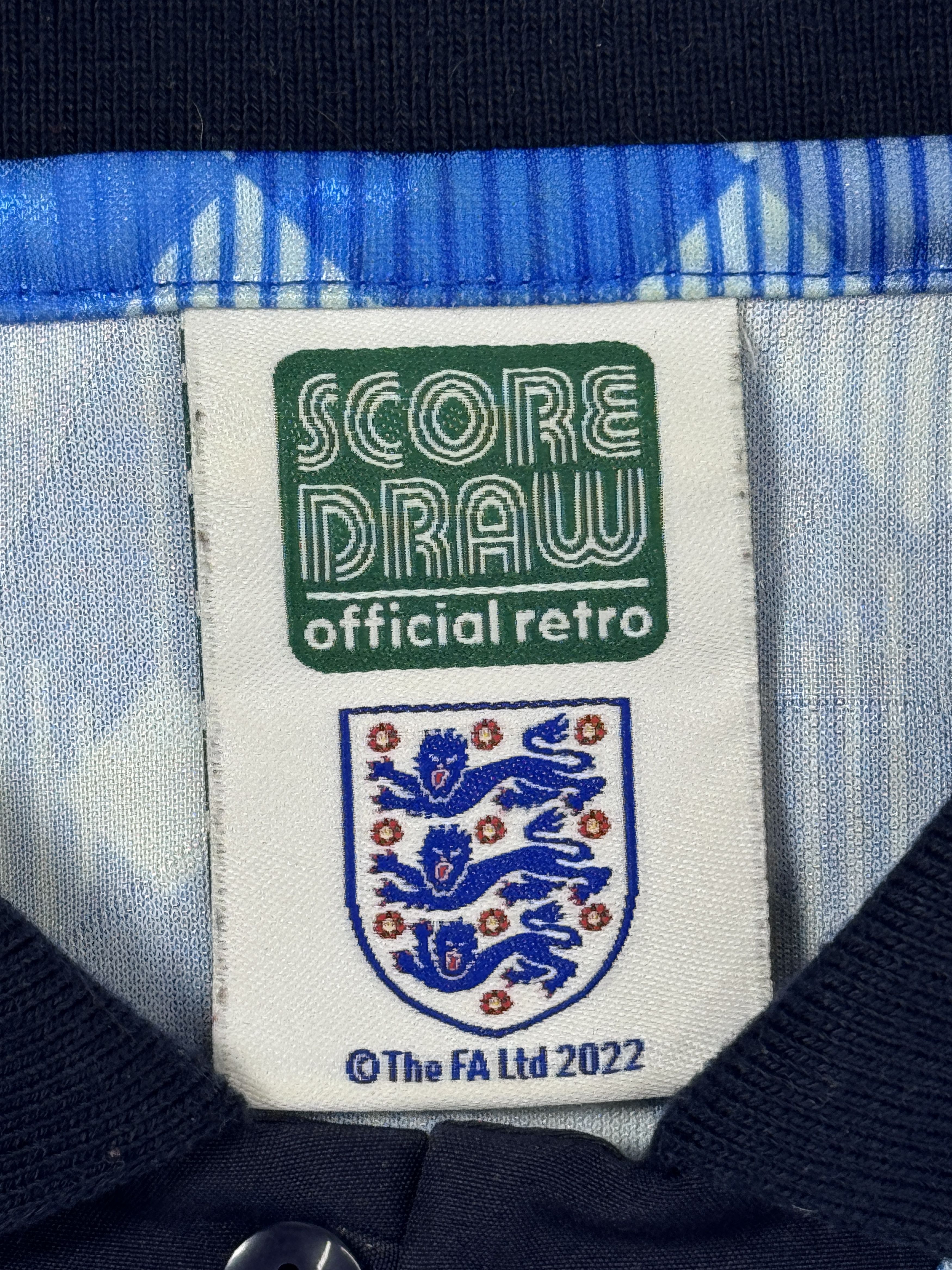 Vintage 1990 - 92 England Third Football Shirt Jersey by Score Draw Size US S / EU 44-46 / 1 - 5 Thumbnail