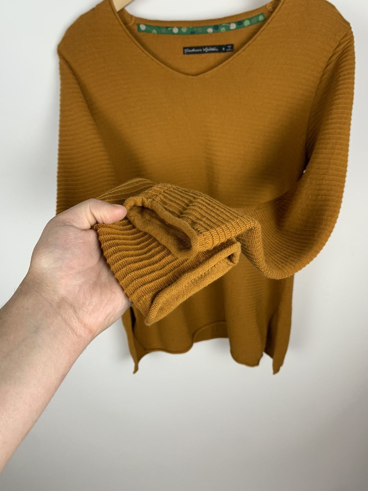 Gudrun Sjoden Gudrun Sjoden Avant Garde V-Neck Knit Sweater Size S Y2K Size S / US 4 / IT 40 - 10 Thumbnail
