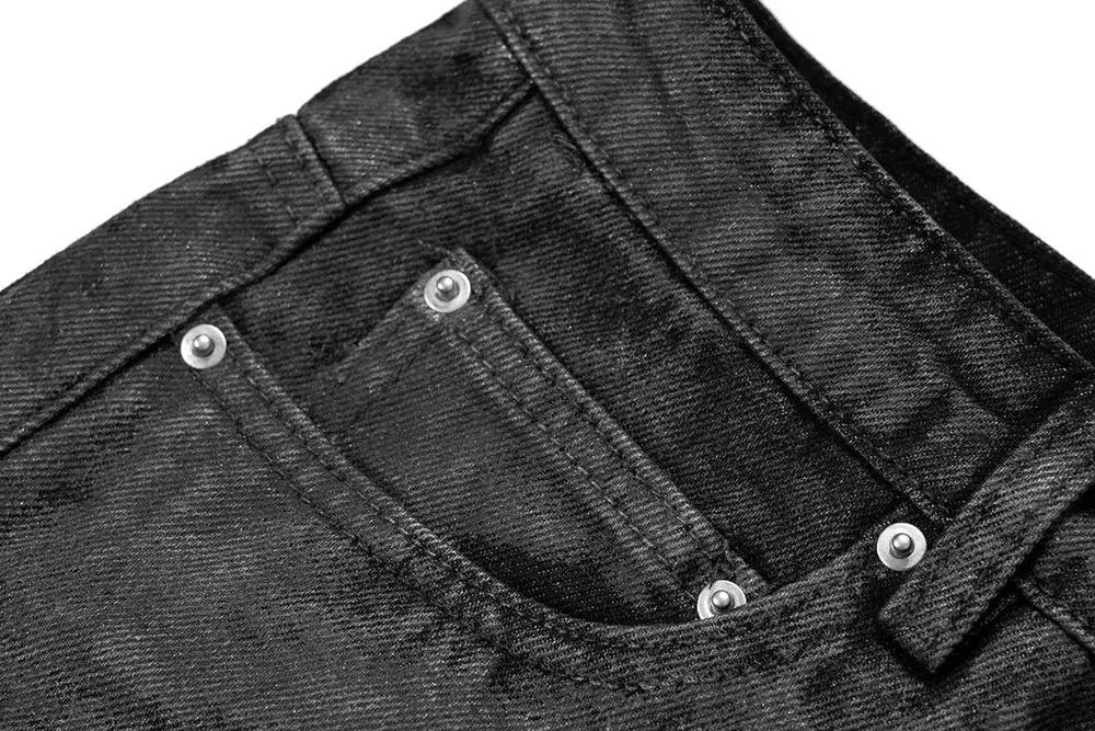 Japanese Brand Heavyweight washed and waxed micro flare hombre baggy jeans Size US 32 / EU 48 - 6 Thumbnail