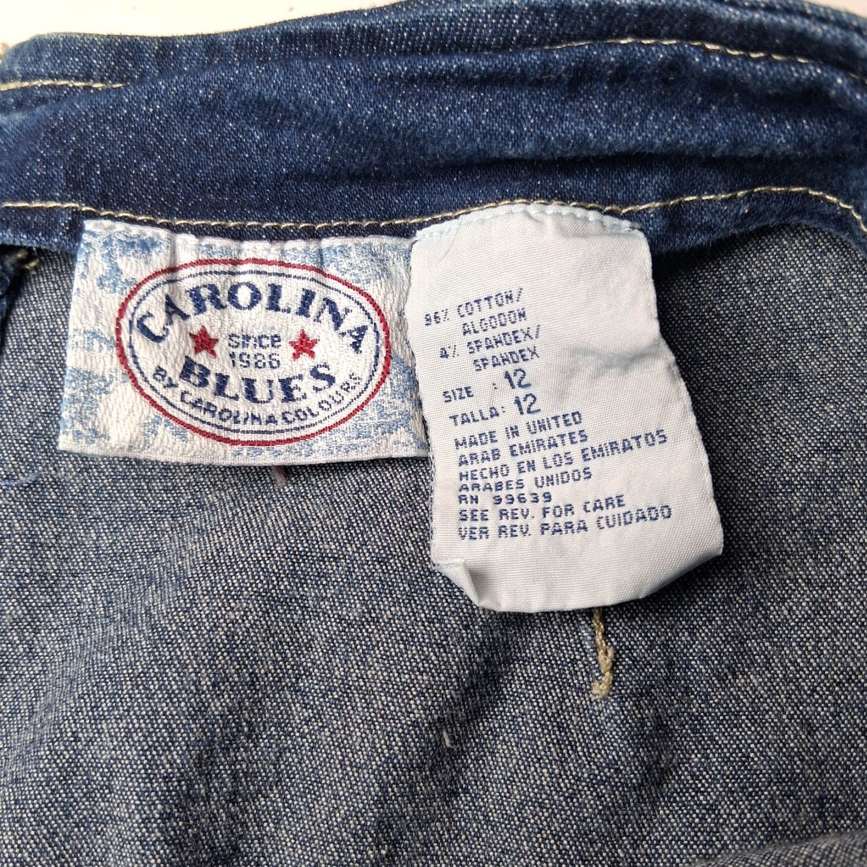 Vintage VINTAGE Carolina Blues Skirt Denim Waist 30" Knee Length Zip Back Western Ranchwear Cowgirl Size 34" / US 12 / IT 48 - 3 Thumbnail