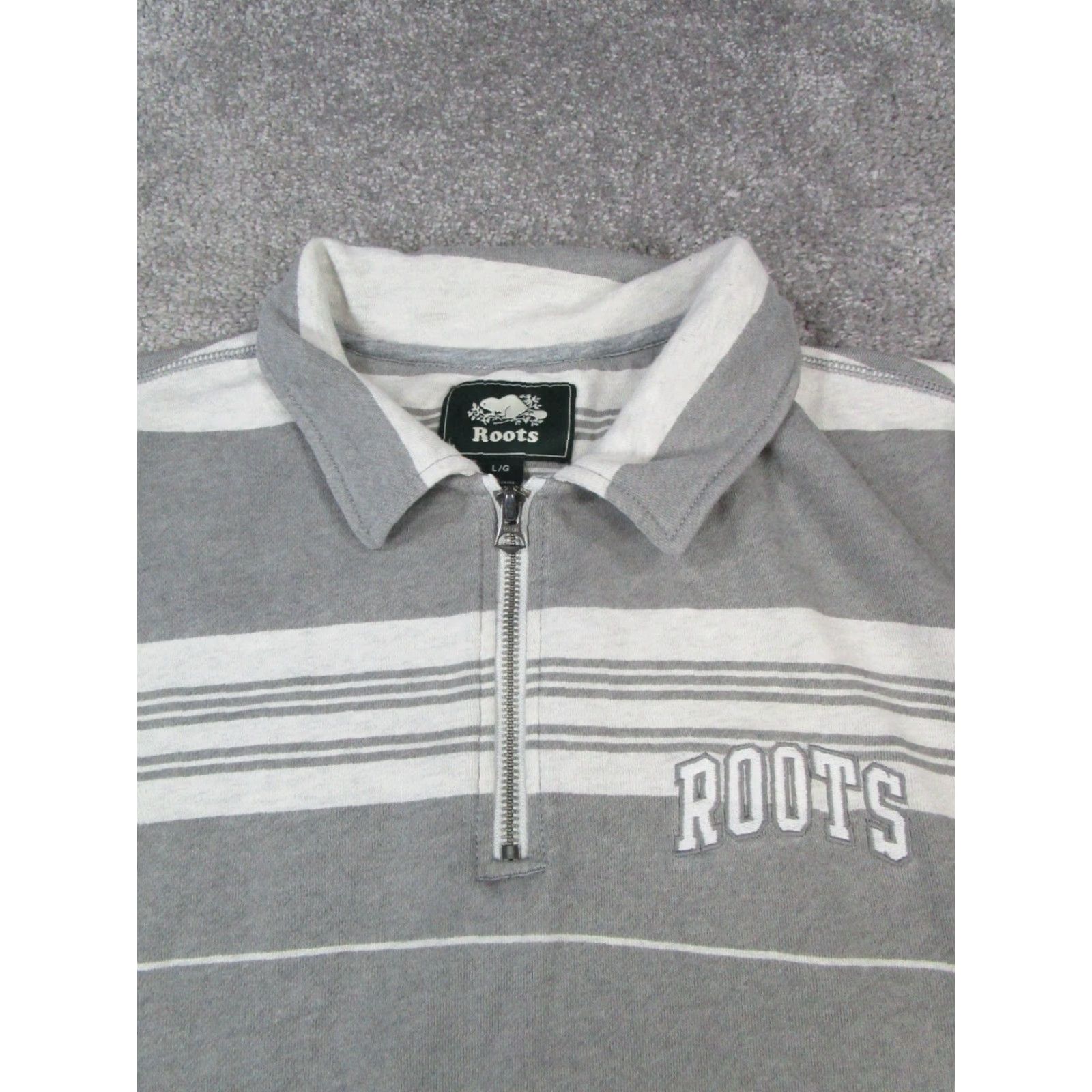 Roots Roots Sweater Mens Large Gray Cotton Quarter Zip Knit Pullover Logo Casual Winter Fall Clothing Mens Size US L / EU 52-54 / 3 - 2 Thumbnail