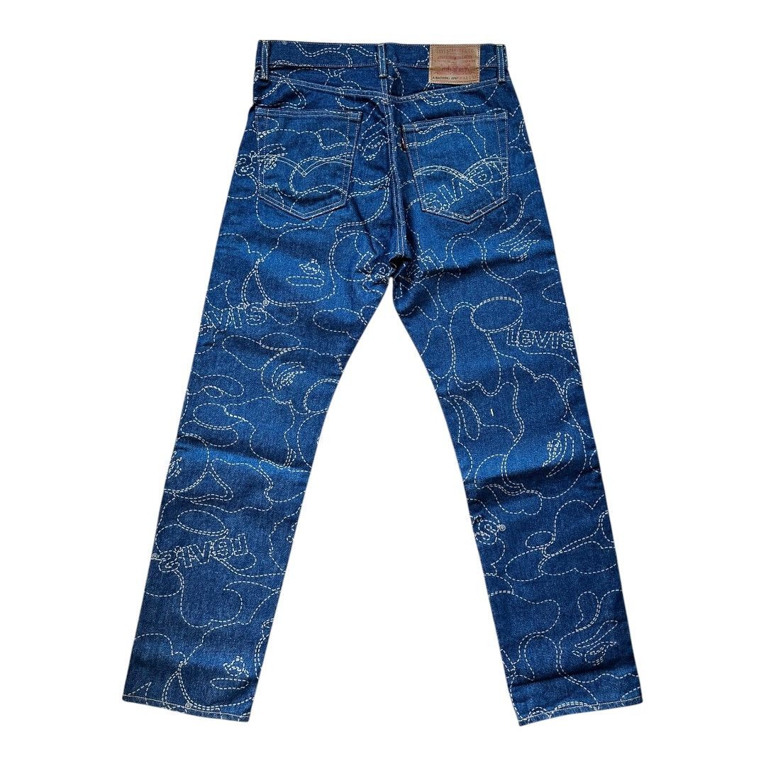 Bape Brand New 33" X 32" Bape Levis Camo Print Denim Jeans Size US 33 - 3 Thumbnail