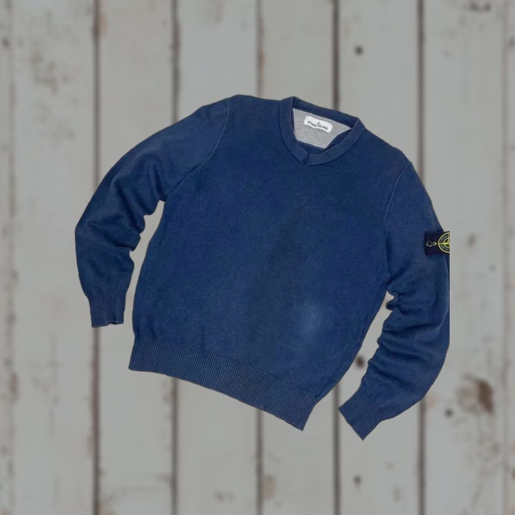 Stone Island Stone Island Sweater Jumper V-Neck Mens Size S Blue Wool Knit Pullover Casual Knits Logo 90s Style (if applicable) Size US S / EU 44-46 / 1 - 1 Thumbnail