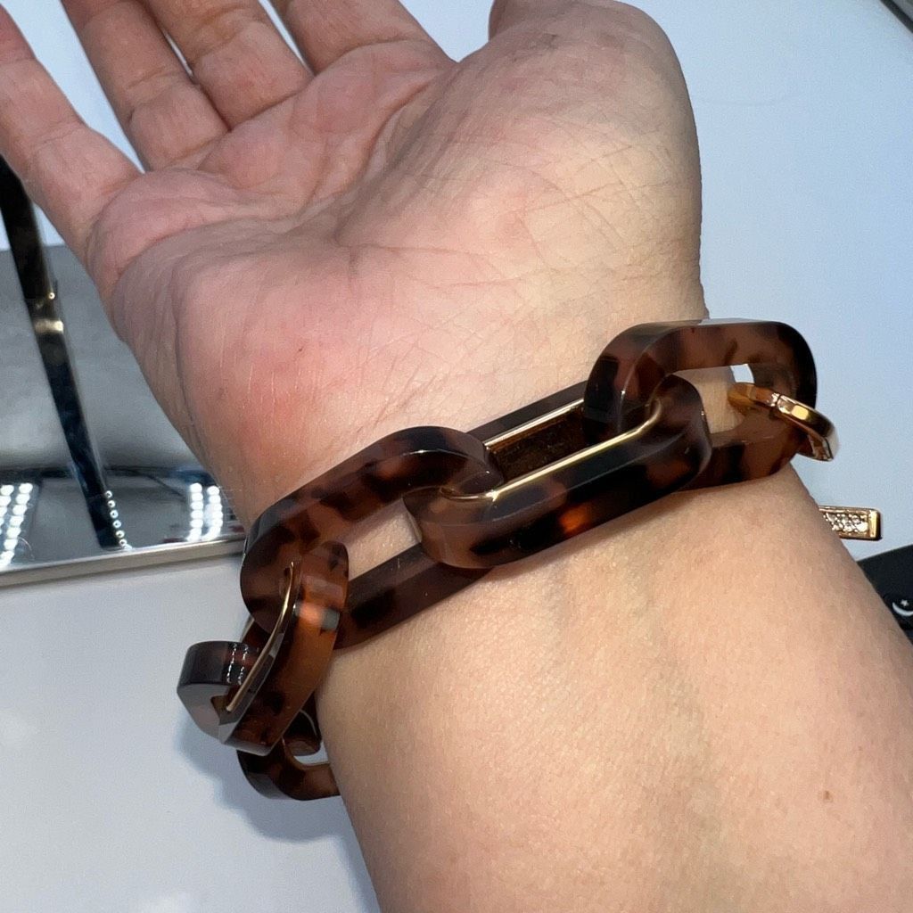 Michael Kors Michael Kors Tortoise Shell Large Link Crystal Rose Gold Tog Size ONE SIZE - 6 Thumbnail
