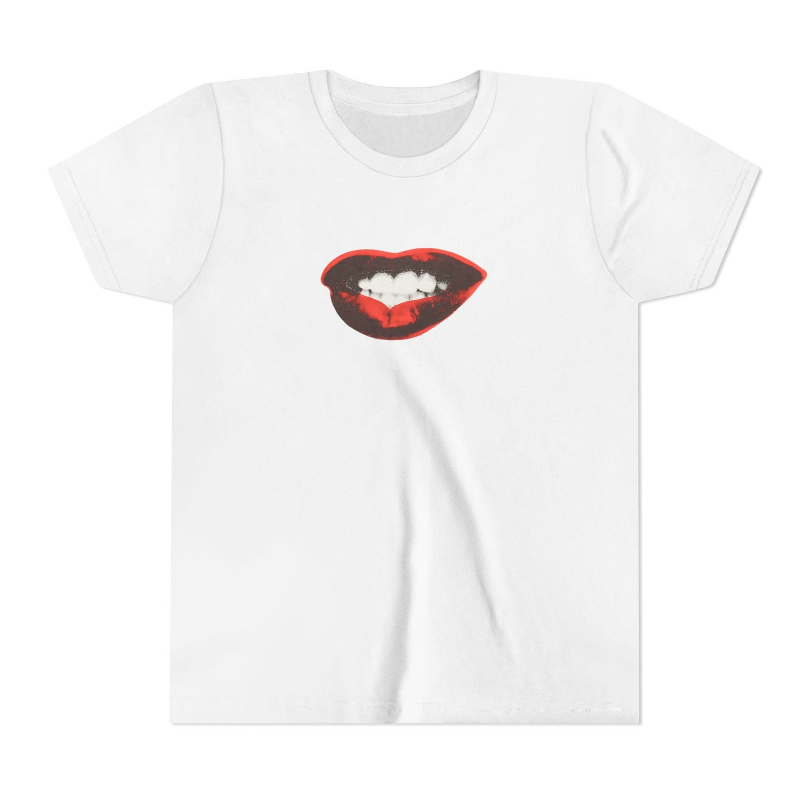 Other Y2K Graphic Baby Tee – Retro Lips Print Valentine’s T-Shirt Size L / US 10 / IT 46 - 2 Thumbnail