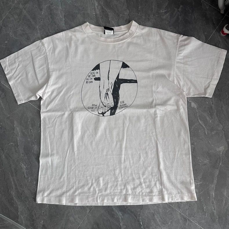 Saint Michael Printed washed white short sleeved shirt