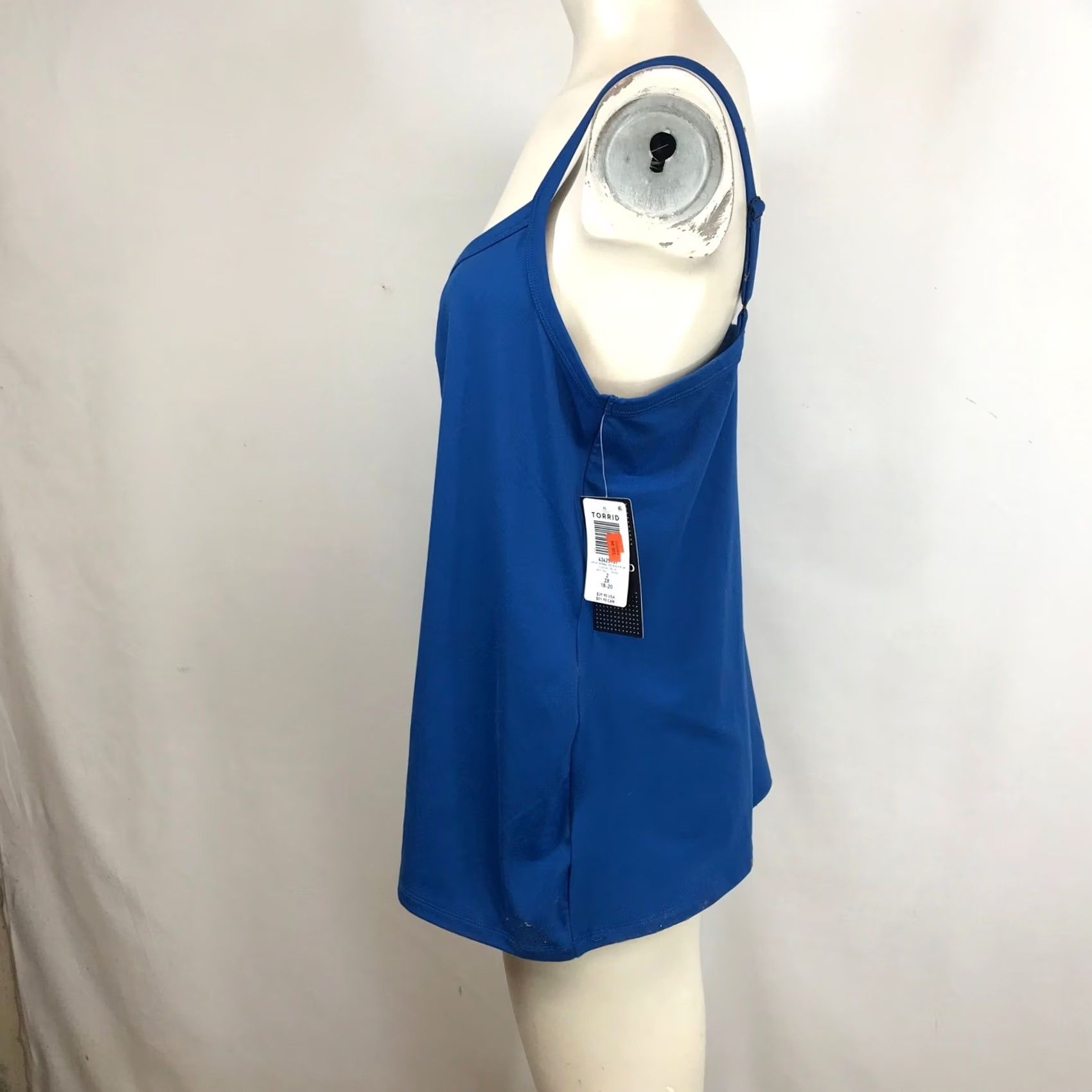 Torrid Torrid Active Cami Tank Top Blue 2X 18-20 PlusSize Polyester Blend Spandex Moisture Wicking Ruched Sweetheart Sleeveless Yoga Gym Camisole Womens Size 3XL / US 20-22 - 6 Thumbnail