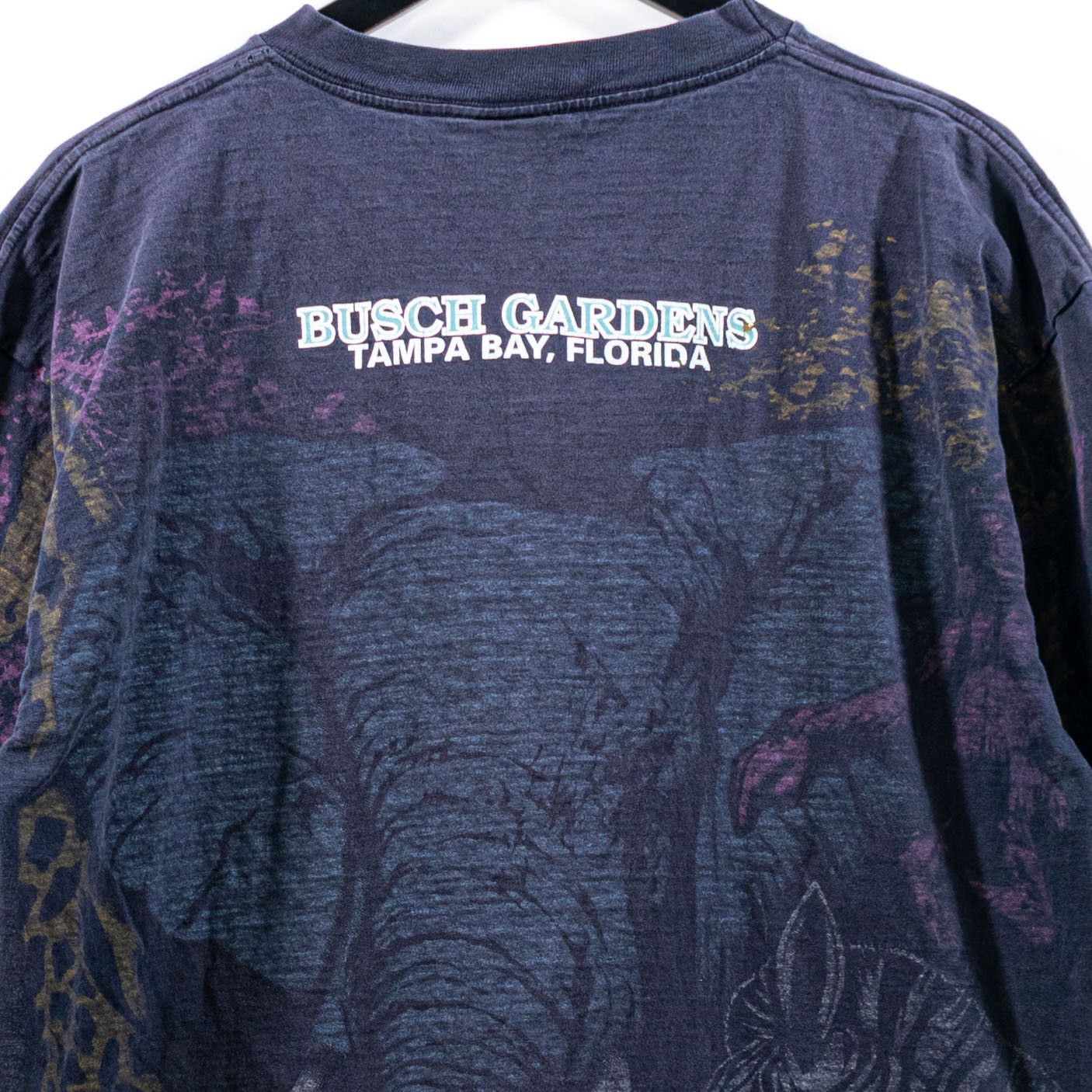 Vintage Busch Gardens Tampa Animal Zebra Elephant AOP T-Shirt VTG Size US XL / EU 56 / 4 - 4 Thumbnail