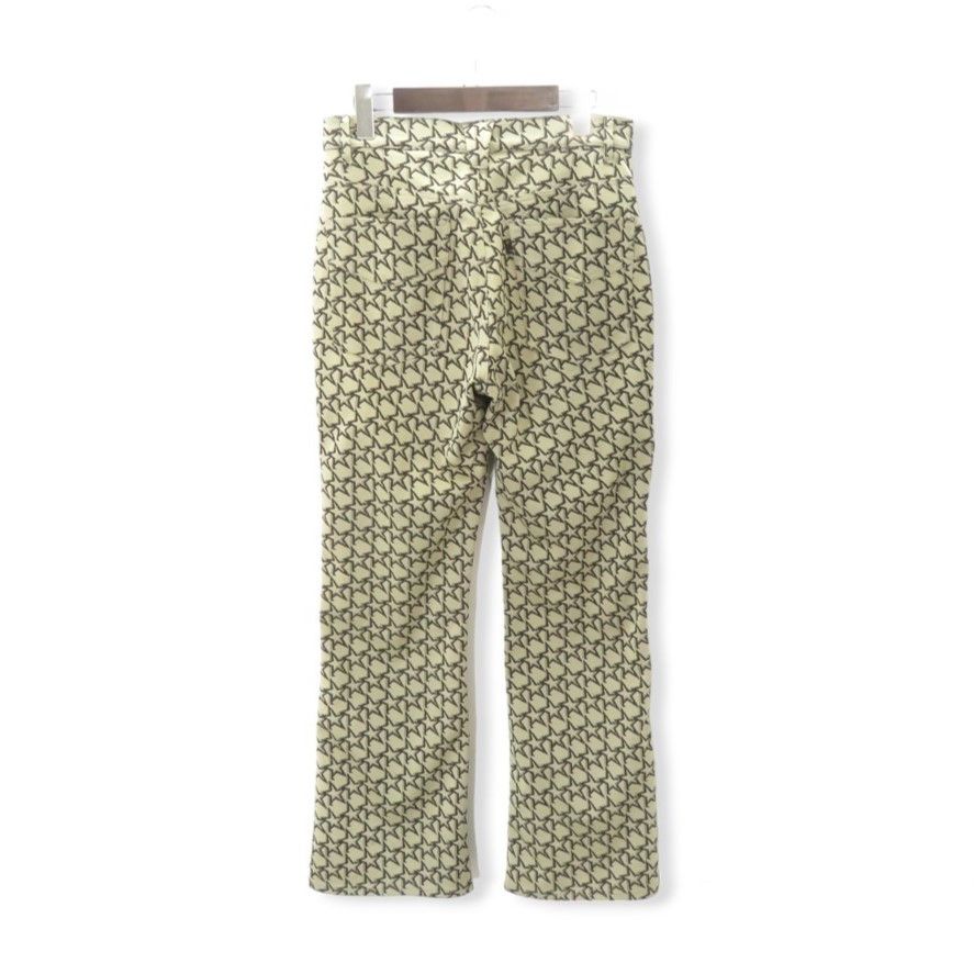 Needles Cropped Pants Boot-Cut Jean Poly Jacquard Beige Size US 31 - 2 Thumbnail