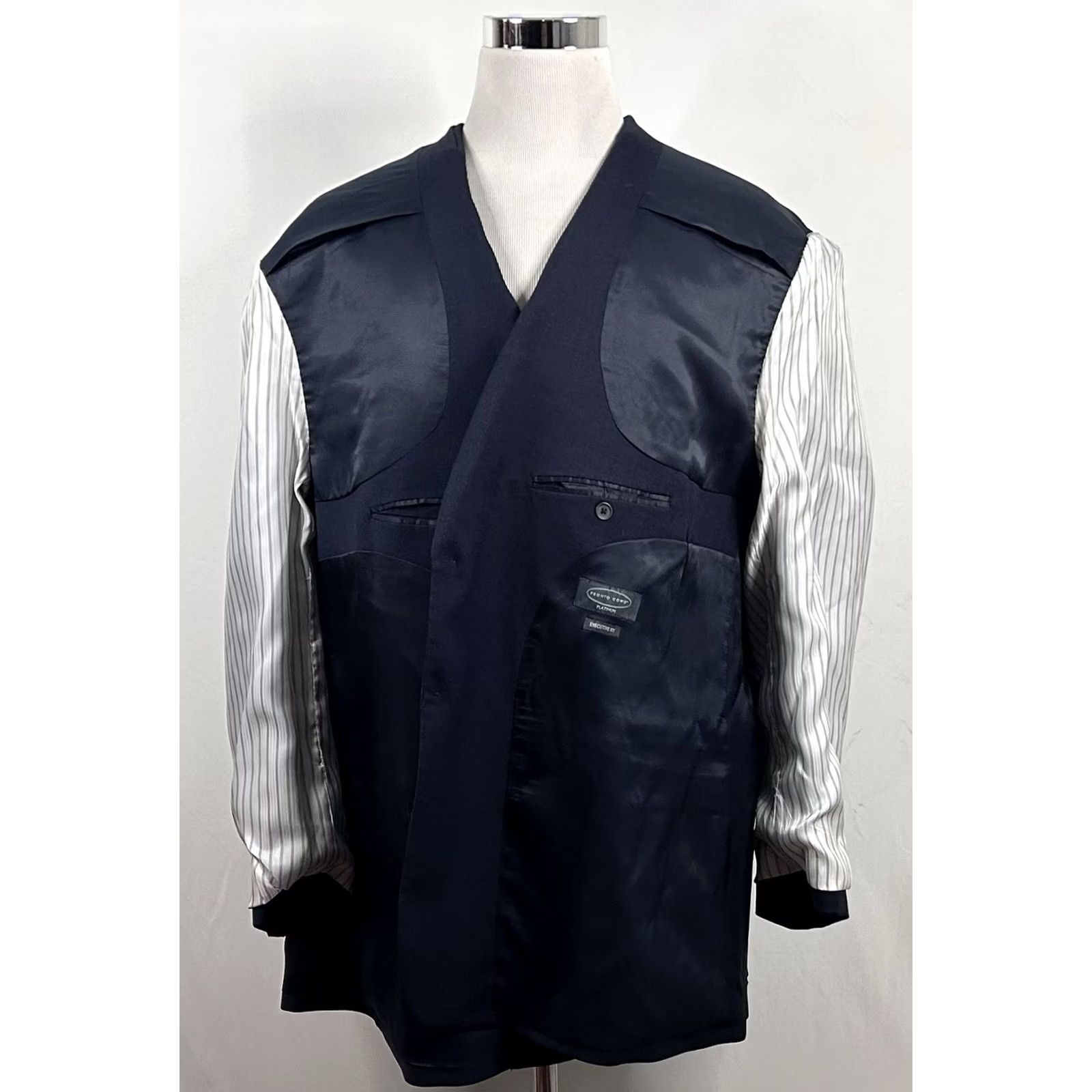 Pronto Uomo Pronto Uomo Sport Coat 54L Executive Fit Dark Navy Two Button Vented 100% Wool Mens Size US L / EU 52-54 / 3 - 7 Thumbnail