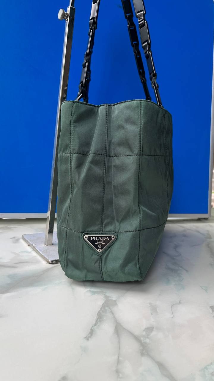 Prada Prada Tote Bag Green Nylon Size ONE SIZE - 3 Thumbnail
