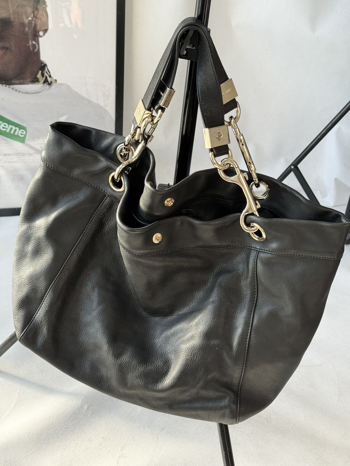 VINTAGE JIMMY CHOO Genuine Leather BALENCIAGA STYLE CITY BAG
