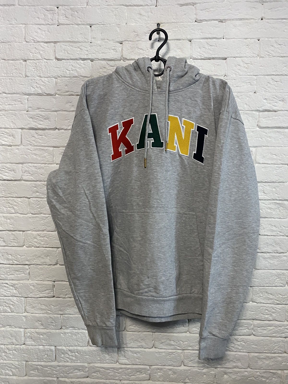 Pre-owned Karl Kani Hoodie Big Logo Colorful Letters In Grey