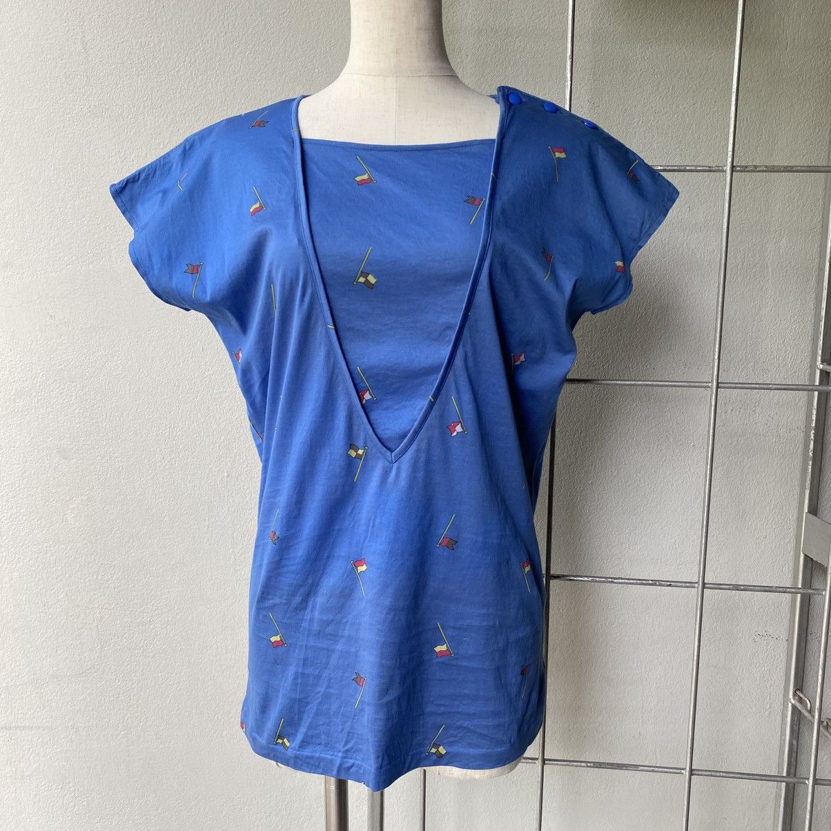 Chloe Miss Chloẻ Blue Deep V-Neck Tee Size S / US 4 / IT 40 - 15 Thumbnail