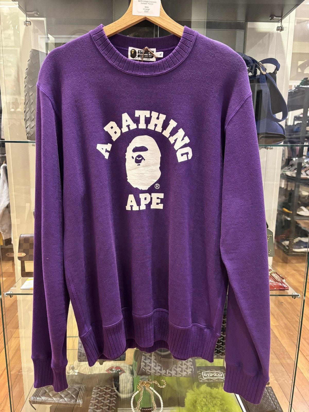 Bape Bape College Crewneck - Purple Size US XL / EU 56 / 4 - 1 Thumbnail