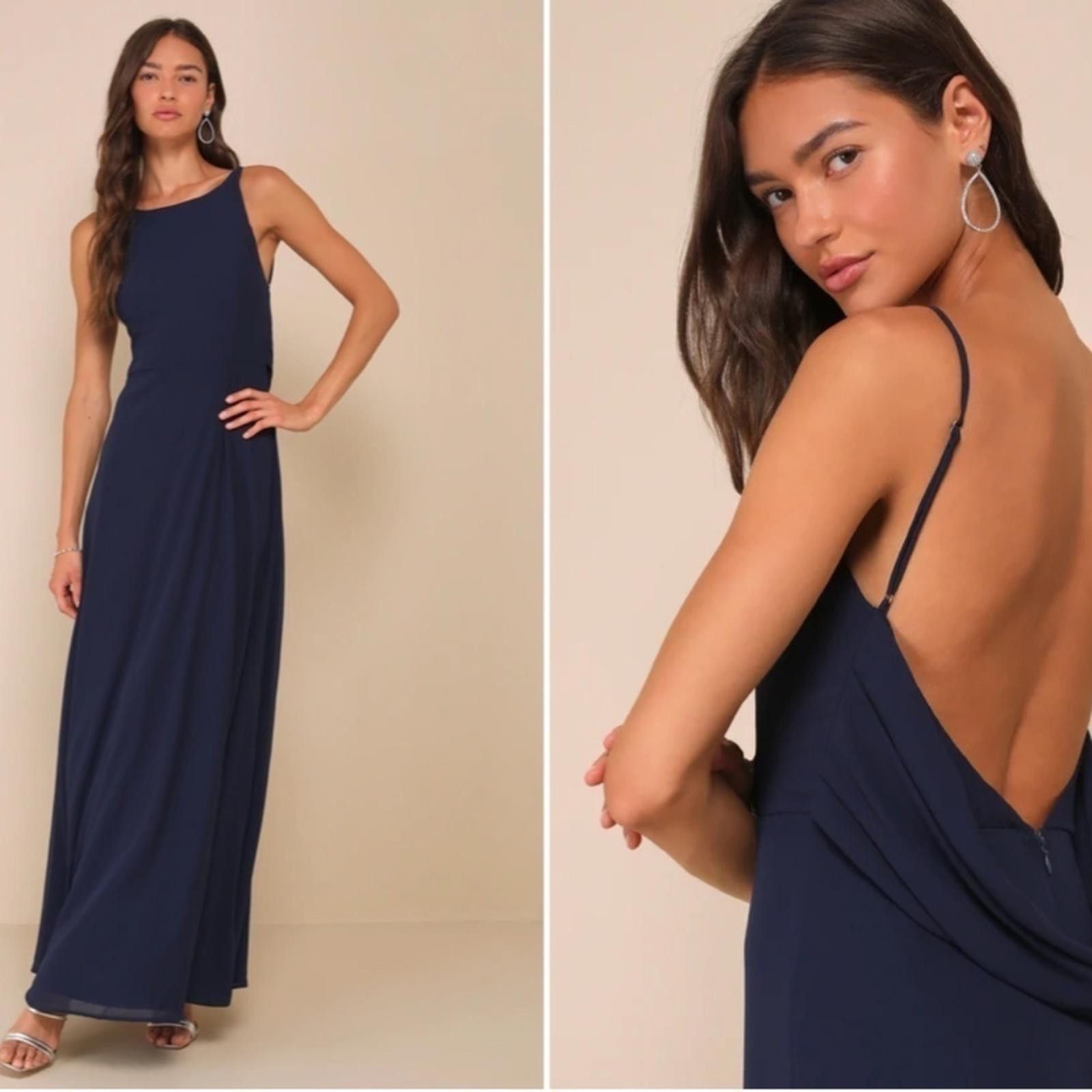 Lulus LULU's Prom Wedding Flowy Romantic Open Back Chiffon Maxi Size L / US 10 / IT 46 - 2 Thumbnail