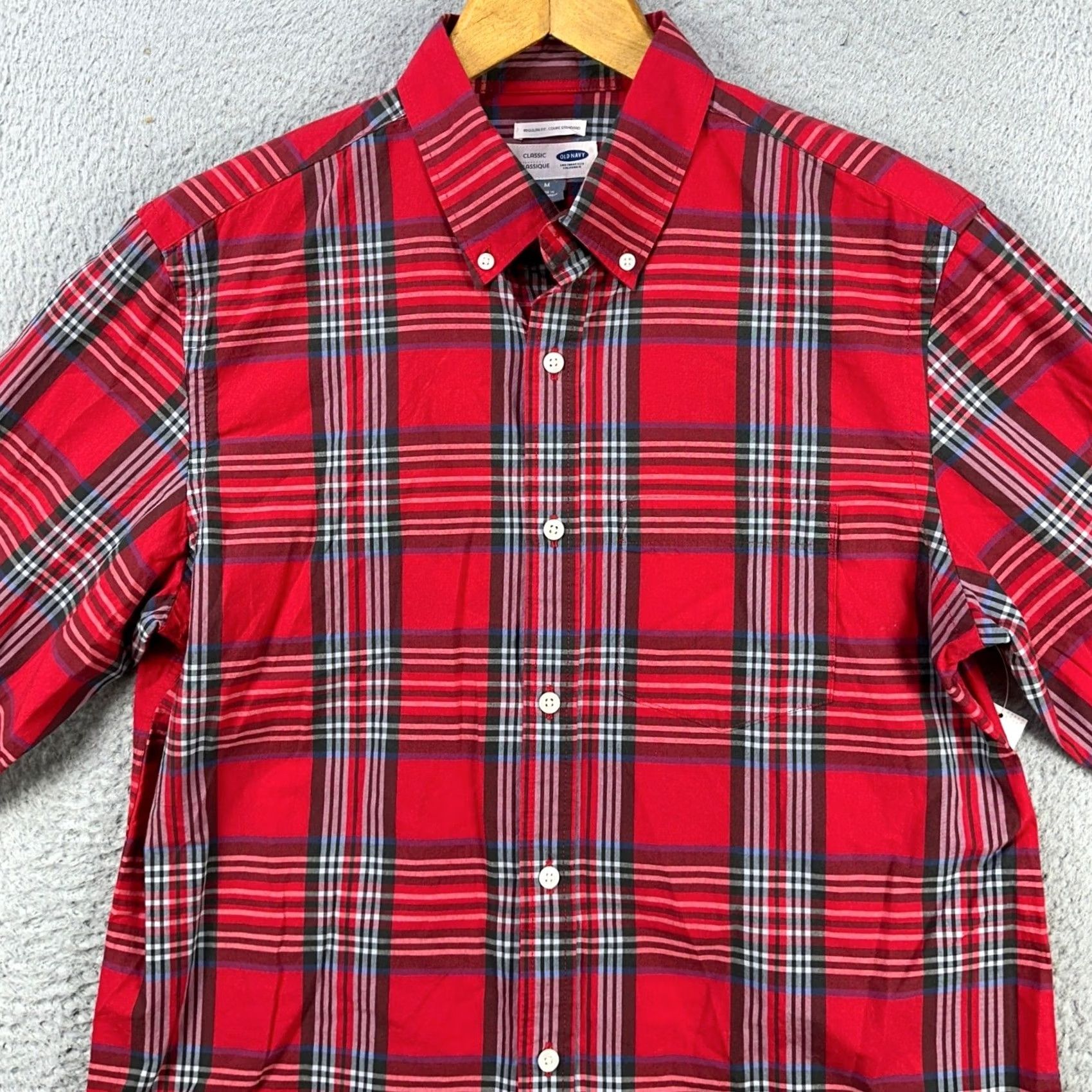Old Navy Old Navy Shirt Button Down Mens Medium Red Plaid Classic Fit Cotton NEW Size US M / EU 48-50 / 2 - 2 Thumbnail