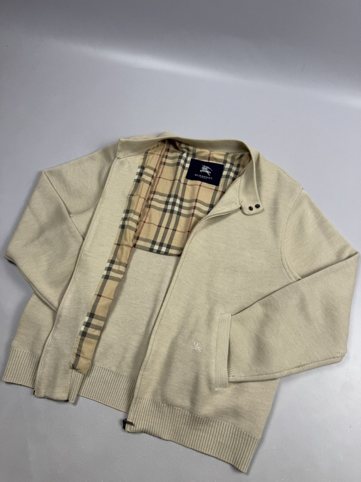 Burberry veste jersey knit full novacheck suze XL