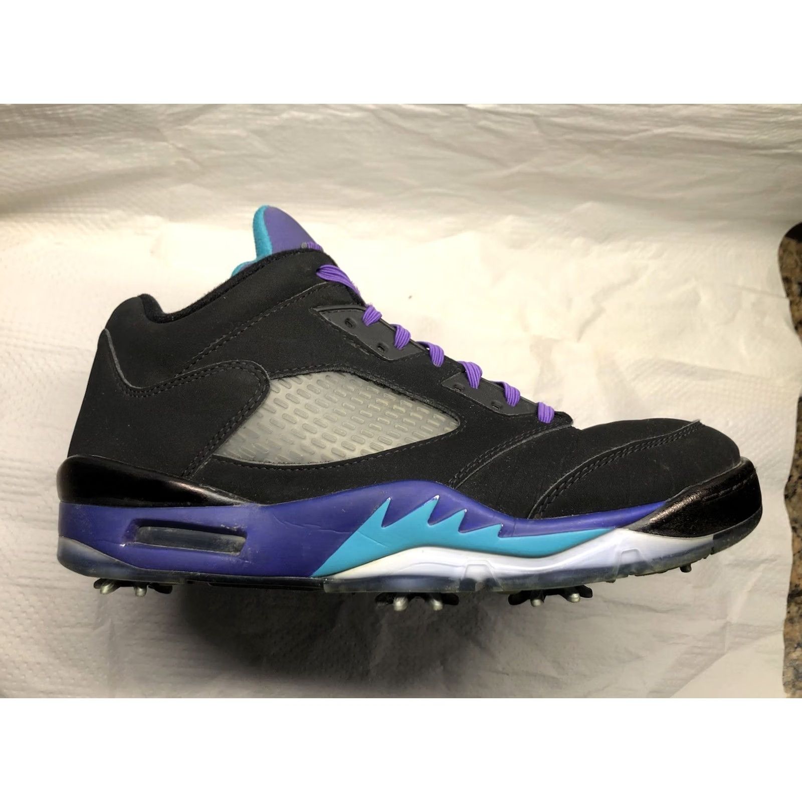 Jordan Brand Jordan V Golf 10.5 Low Grape Men's Sneaker Spring Fall Summer Black/Grape Ice Nike Air Jordan 5 CU4523-001 Size US 10 / EU 43 - 3 Thumbnail