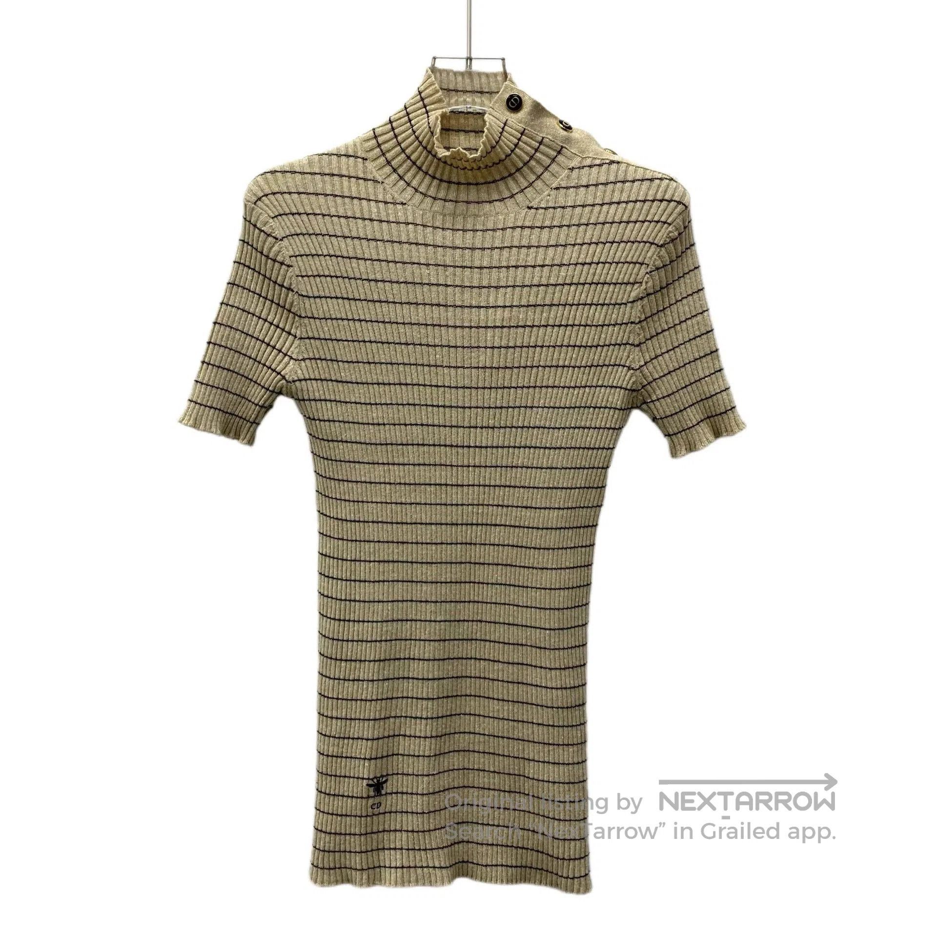 Dior brown striped short sleeve knit top. Size US L / EU 52-54 / 3 - 1 Thumbnail