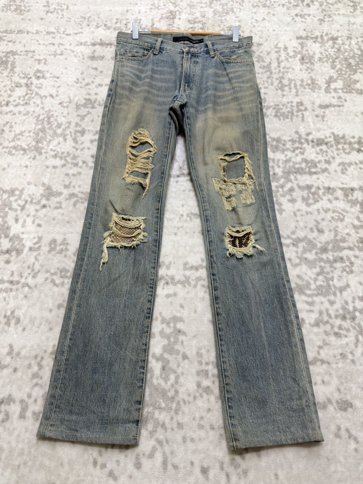 Schlussel Vintage Schlussel Y2K Grunge Distressed Denim Mud Wash Size US 30 / EU 46 - 1 Thumbnail