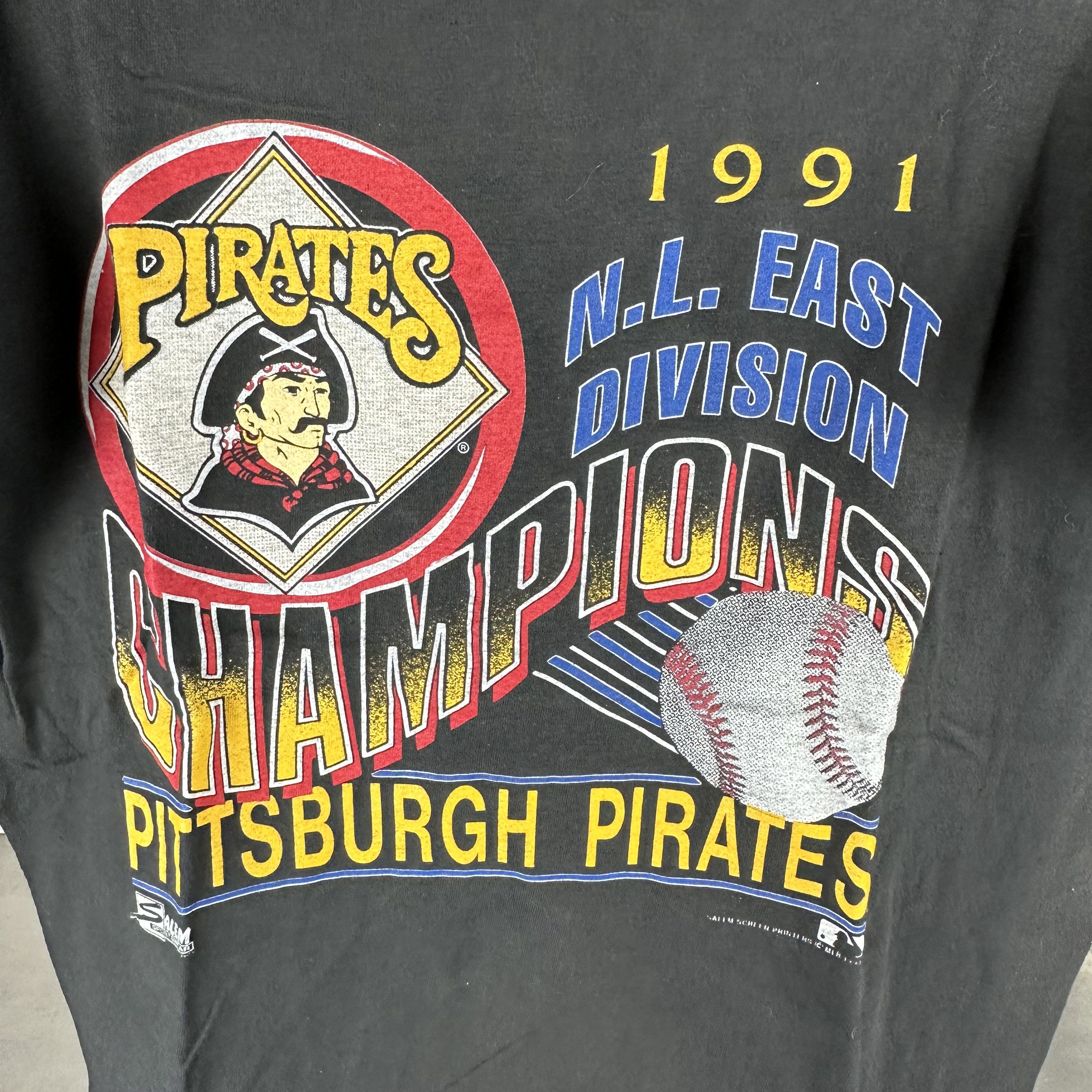 Vintage 1991 Pittsburgh Penguins MLB Division Champions T-Shirt Size US L / EU 52-54 / 3 - 2 Thumbnail