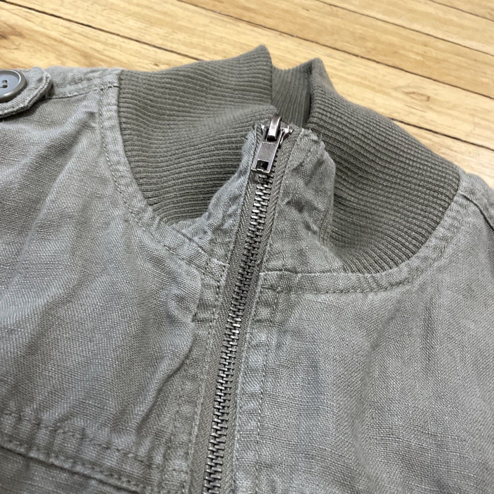 21 Men VINTAGE Flight 21MEN 100% Linen Bomber Jacket Men M Green Army Military Light Layer Shirt Size US M / EU 48-50 / 2 - 6 Thumbnail