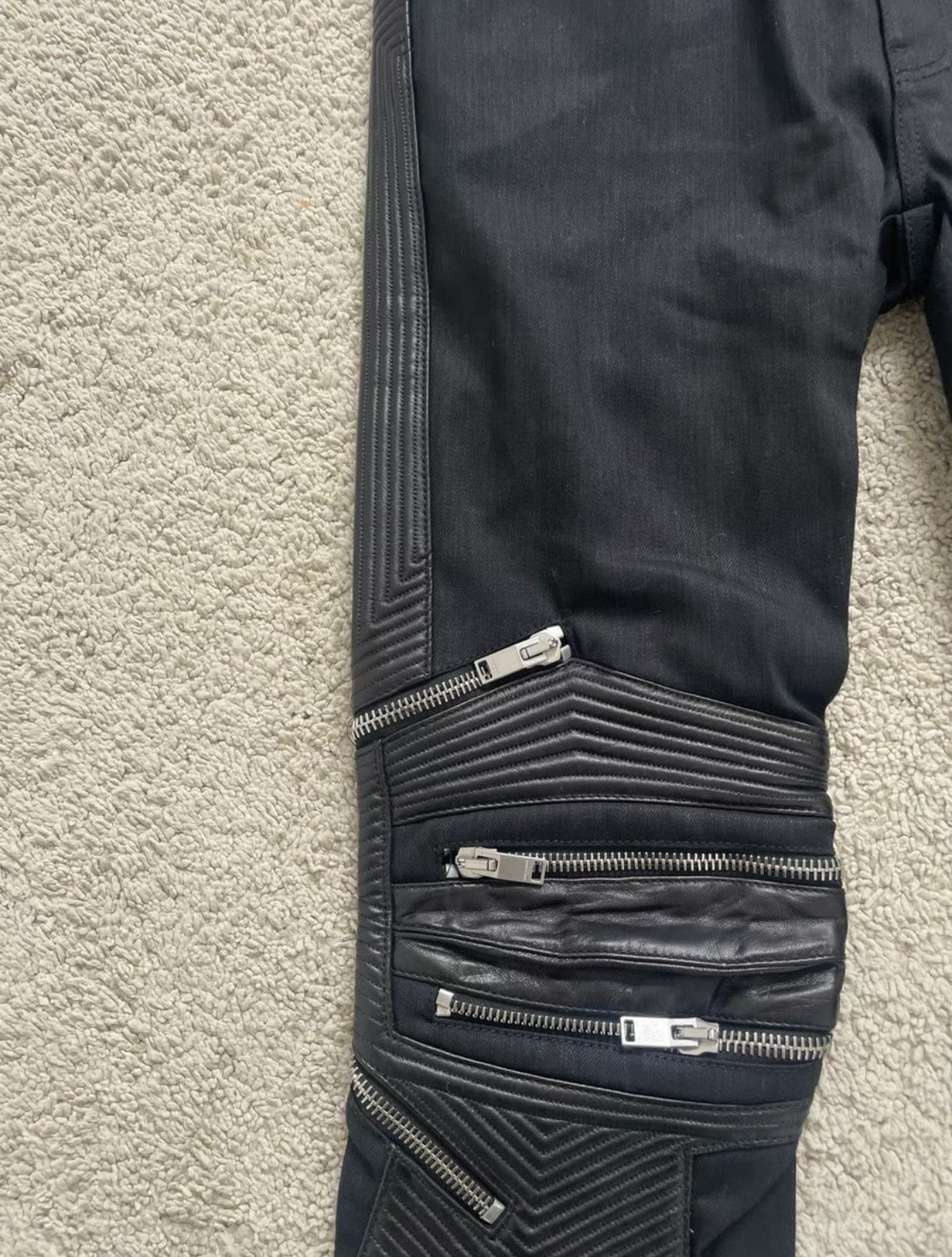 Saint Laurent Paris black leather zippered skinny pants Size US 30 / EU 46 - 4 Thumbnail