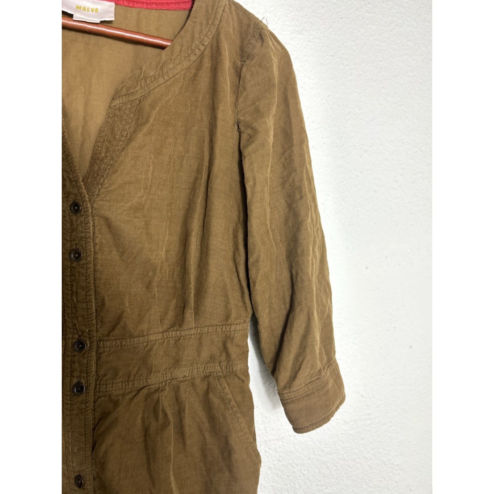 Maeve Womens Dress 2 Brown Micro Corduroy Knee Length A-Line Womens Shoes?