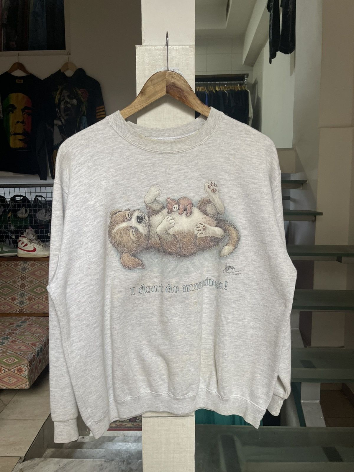 Vintage Vintage I don’t do mornings Sweatshirt 90s Size US M / EU 48-50 / 2 - 1 Thumbnail