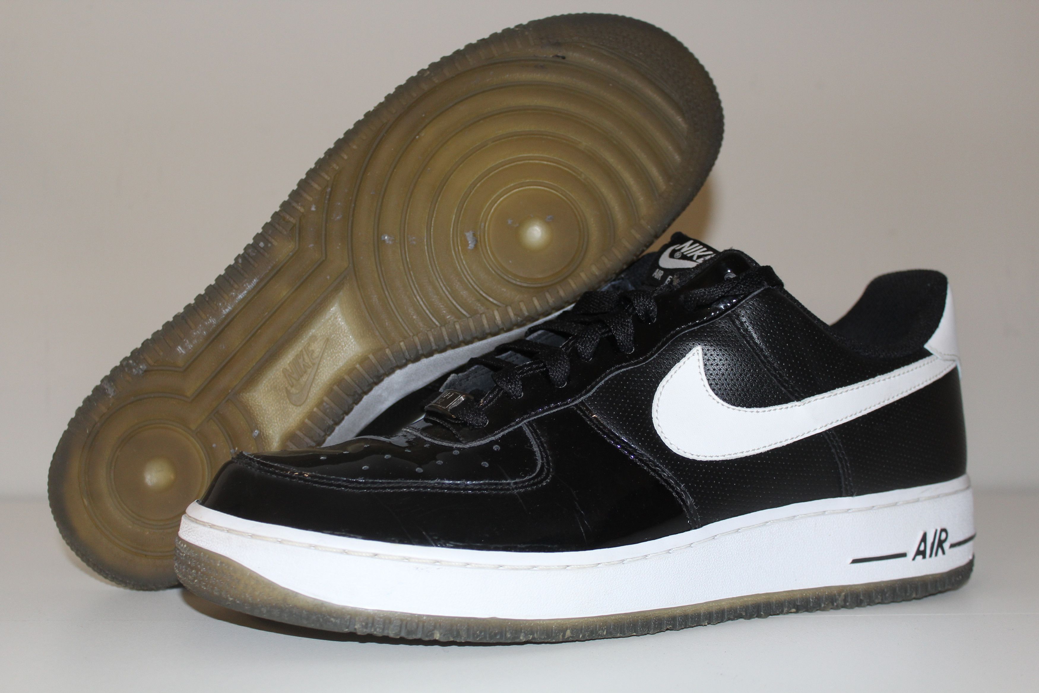 Nike Nike Air Force 1 Size 11 Black Patent Leather Tuxedo Smoke Size US 11 / EU 44 - 1 Thumbnail
