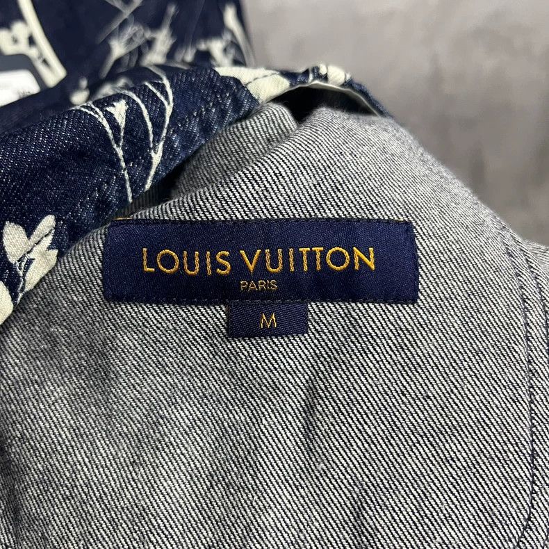 Louis Vuitton Louis Vuitton Dark Blue Wheat Spike Print Denim Classic Sh Size US M / EU 48-50 / 2 - 3 Thumbnail