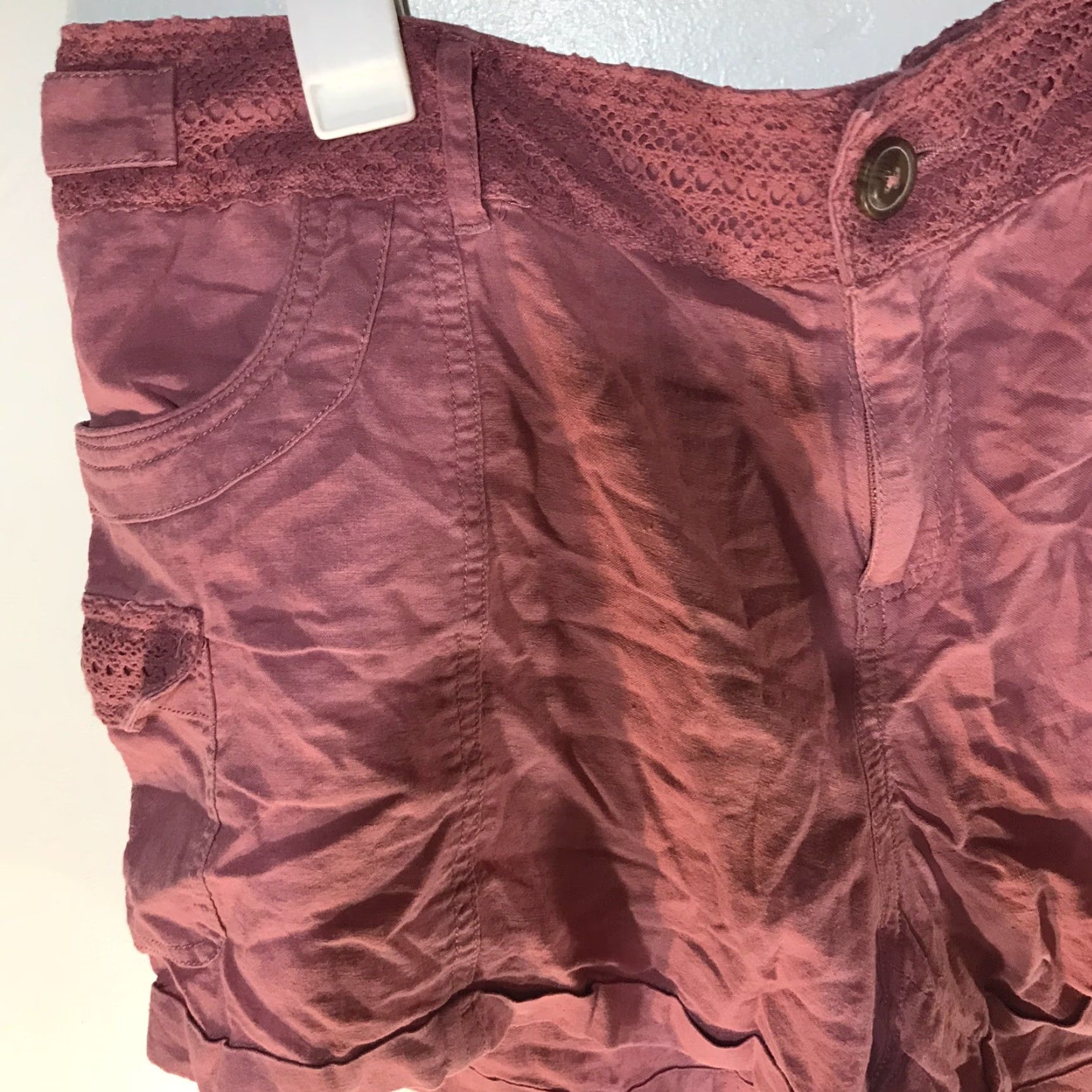 Vintage Maurines Pink Linen Rayon Shorts Womens Size 11/12 Casual Summer Boho Cuffed Pockets Size 32" / US 10 / IT 46 - 3 Thumbnail