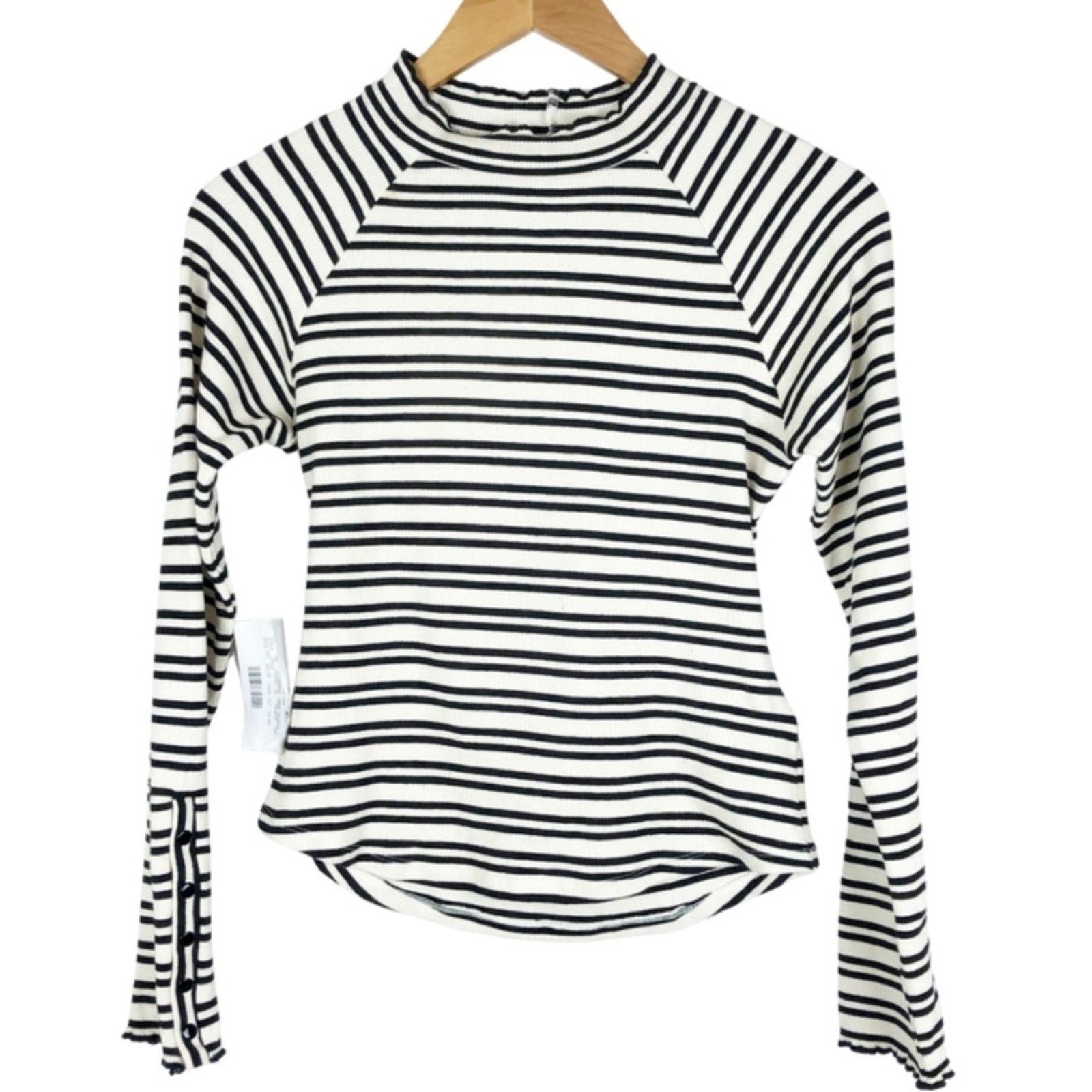 Free People New With Tag Women’s Free People Striped Cutout Top Ivory Size M / US 6-8 / IT 42-44 - 3 Thumbnail