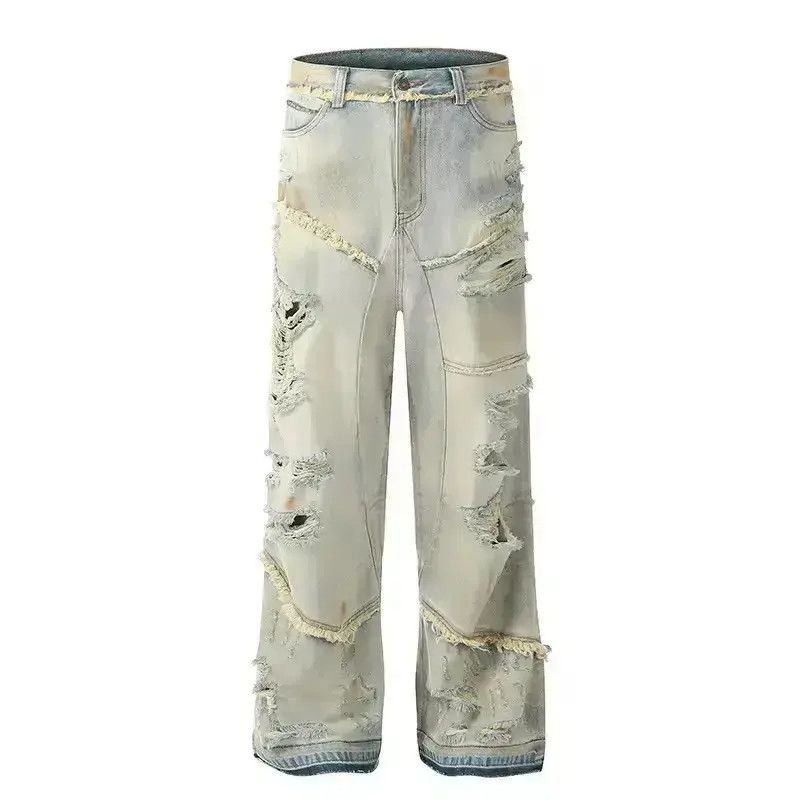 Japanese Brand Streetwear Washed Hole Ripped Y2k Jeans Size US 34 / EU 50 - 1 Thumbnail
