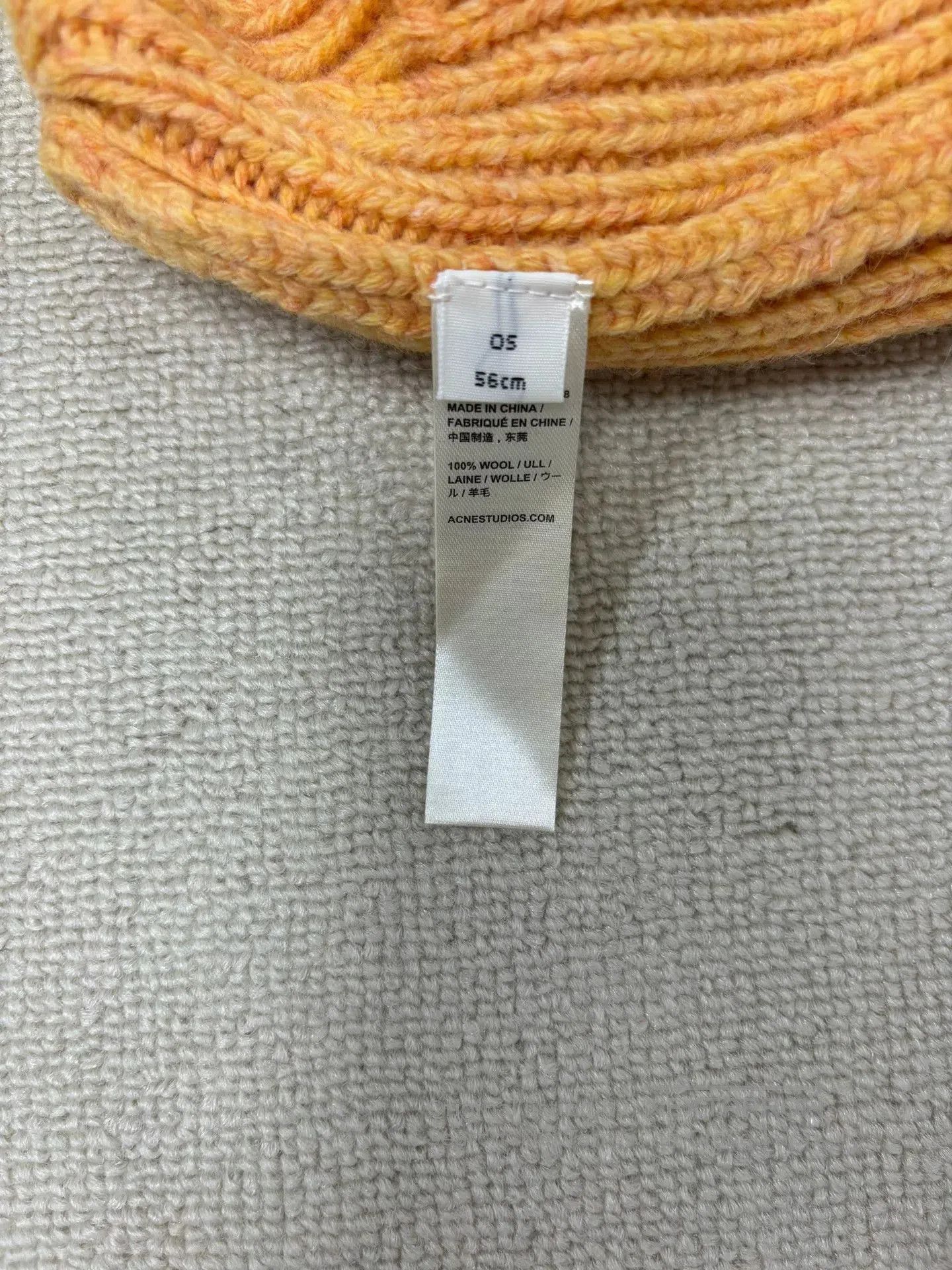 Acne Studios Acne Studios Yellow Knit Beanie Hat. Size ONE SIZE - 5 Thumbnail