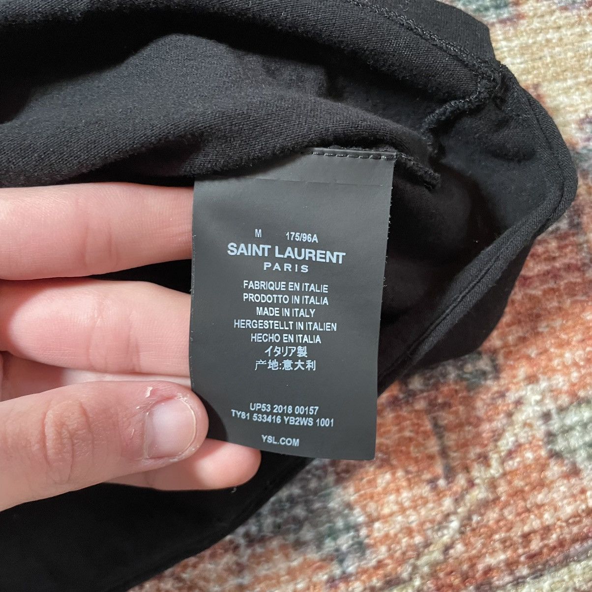 Saint Laurent Paris Saint Laurent Script Logo Embroidered Black tee Hedi Slimane Size US M / EU 48-50 / 2 - 4 Thumbnail