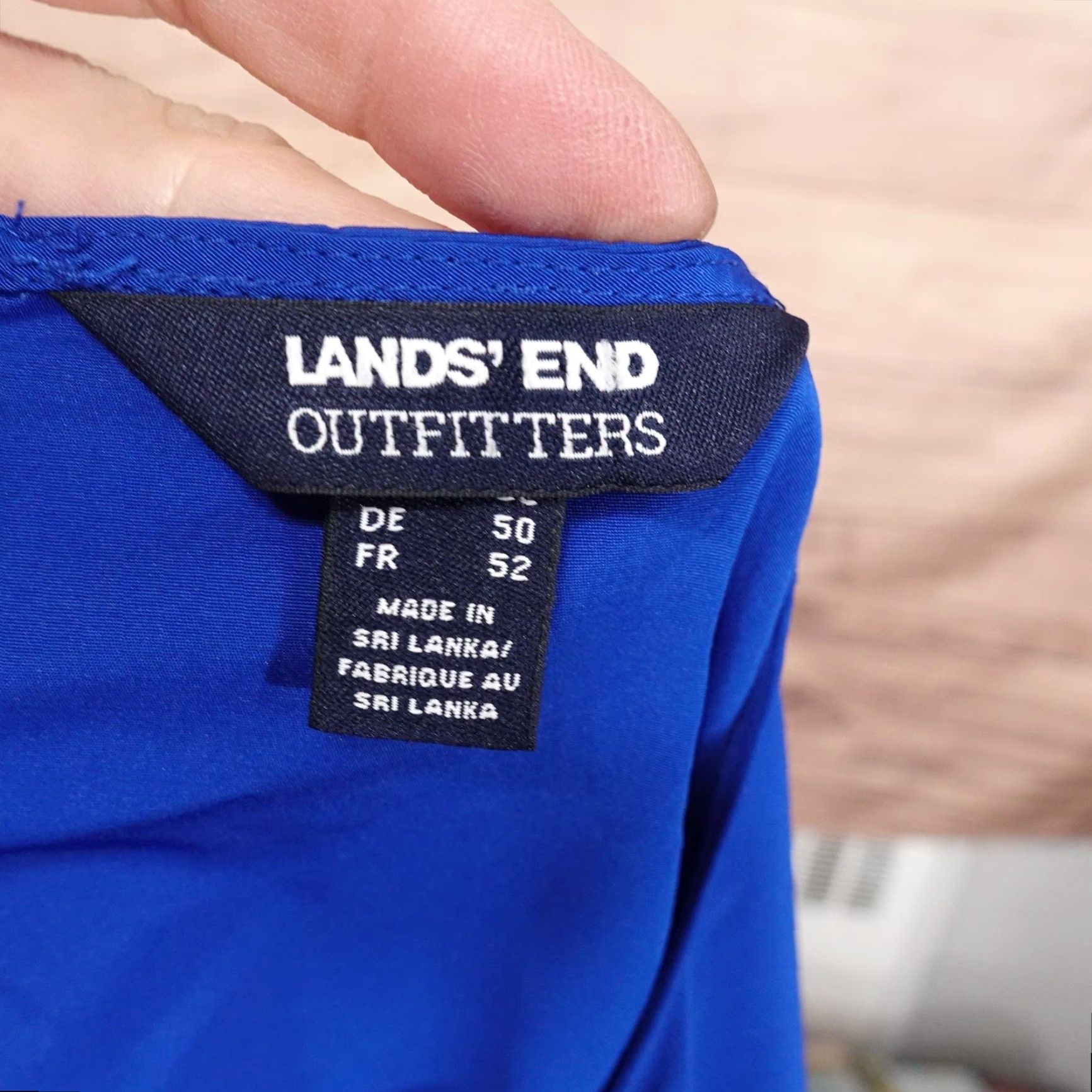 Lands' End Lands' End Blouse Womens 18W Blue Short Sleeve Pleated Zip Back Crew Neck Top Shirt Plus Size 18W Womens Size XXL / US 16-18 / IT 52-54 - 6 Thumbnail